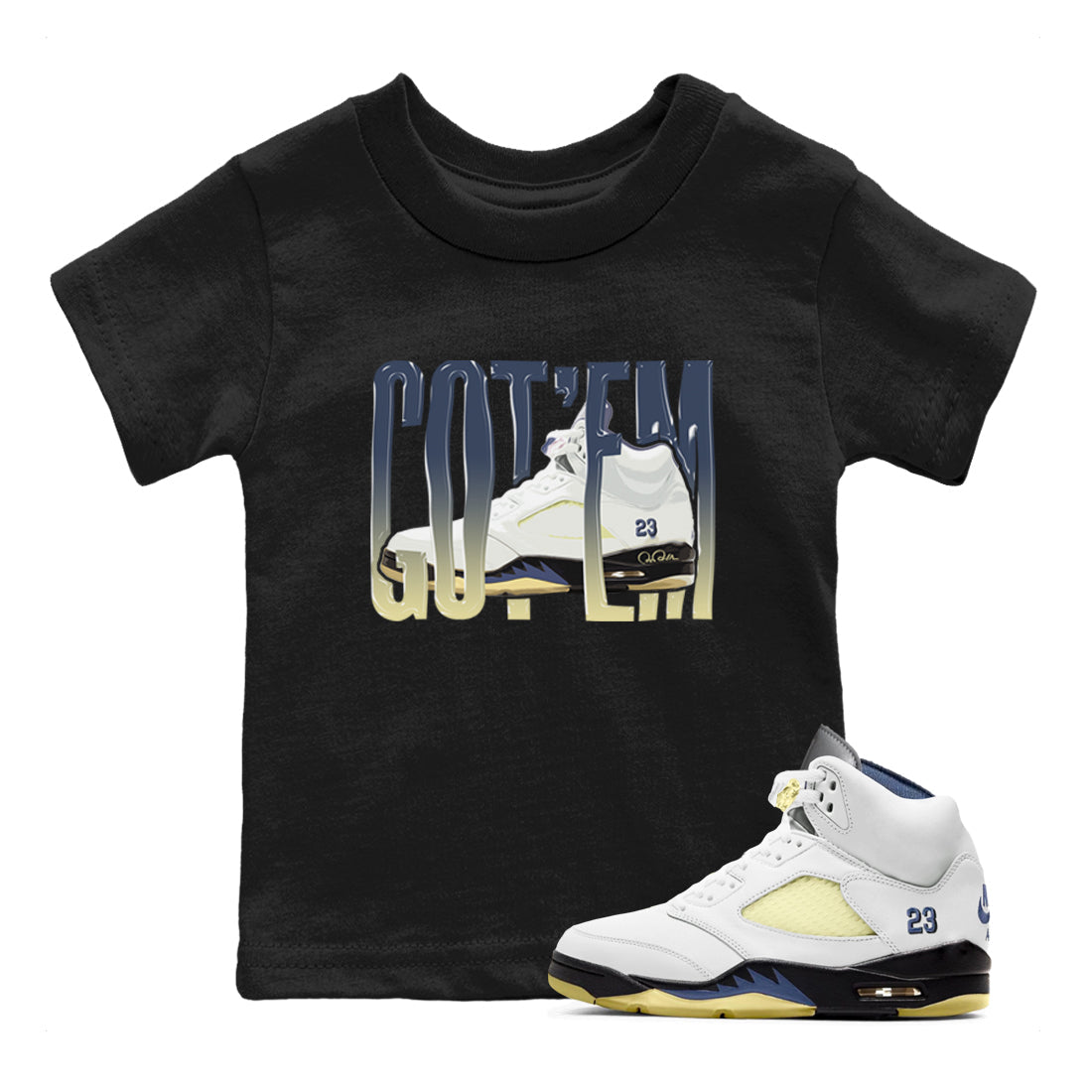 Air Jordan 5 A Ma Maniere x Photon Dust shirt to match jordans Wiggling Gotem sneaker tees Jordan 5 A Ma Maniere "Dawn" Drip Gear Zone Baby Toddler Black 1 T-Shirt