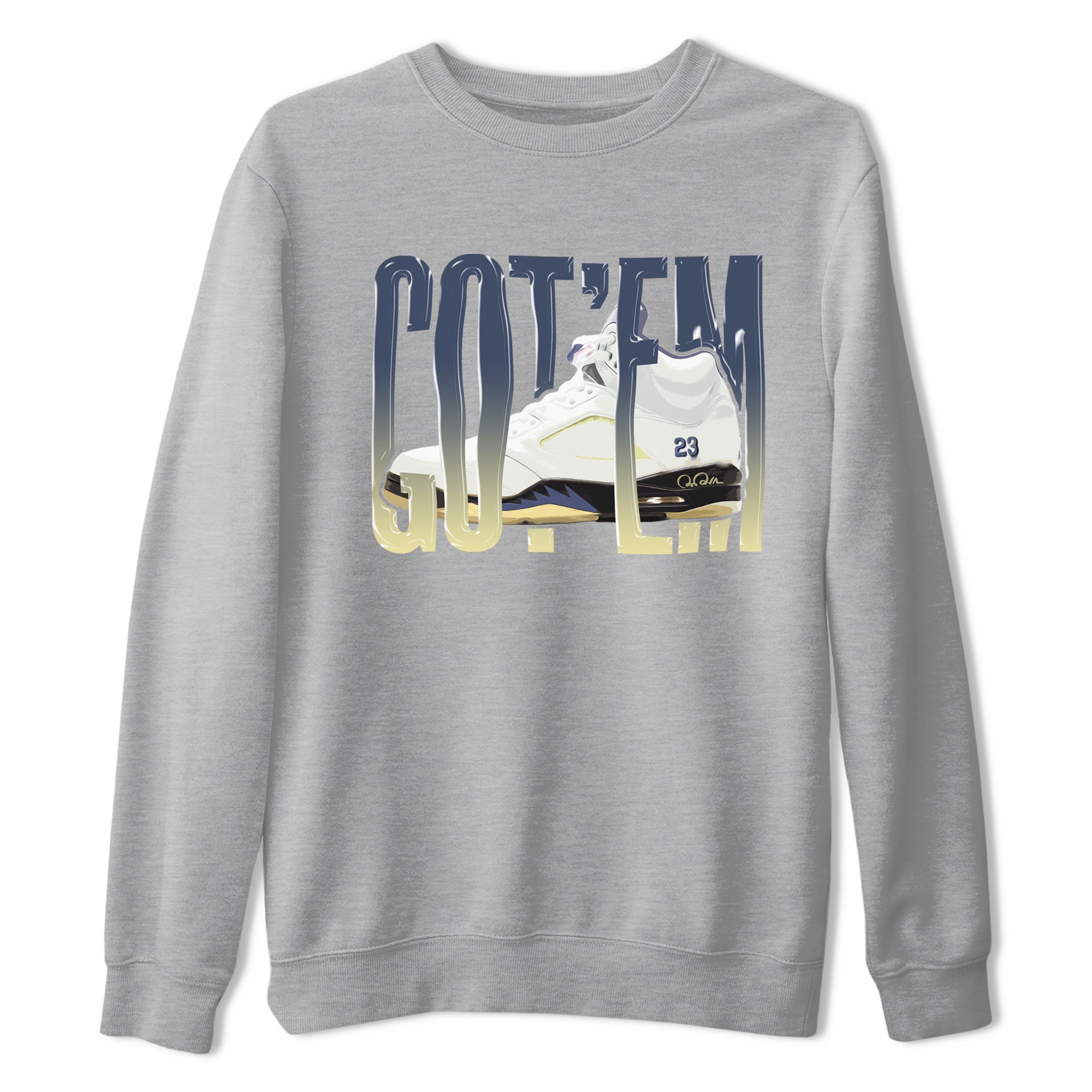 Air Jordan 5 A Ma Maniere x Photon Dust shirt to match jordans Wiggling Gotem sneaker tees Jordan 5 A Ma Maniere "Dawn" Drip Gear Zone Unisex Heather Grey 2 T-Shirt