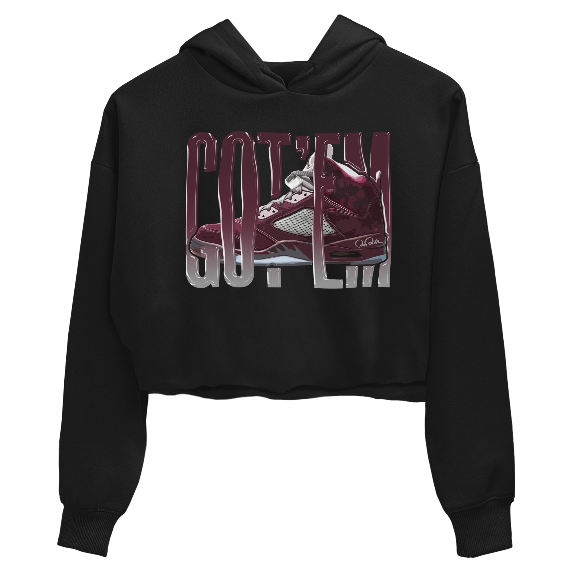 Air Jordan 5 Burgundy Sneaker Match Tees Wiggling Gotem Streetwear Sneaker Shirt AJ5 Burgundy Sneaker Release Tees Women's Shirts Black 2