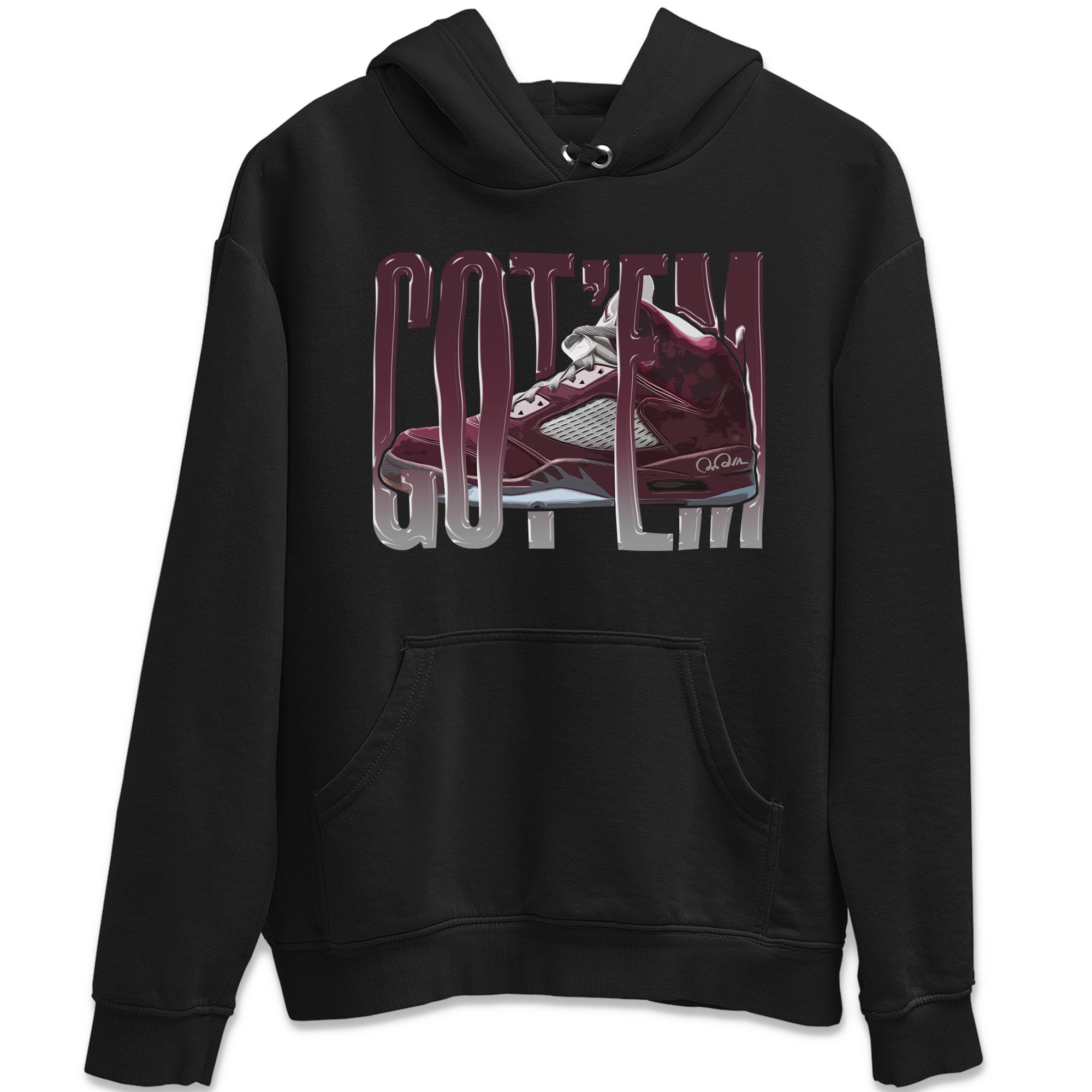 Air Jordan 5 Burgundy Sneaker Match Tees Wiggling Gotem Streetwear Sneaker Shirt AJ5 Burgundy Sneaker Release Tees Unisex Shirts Black 2