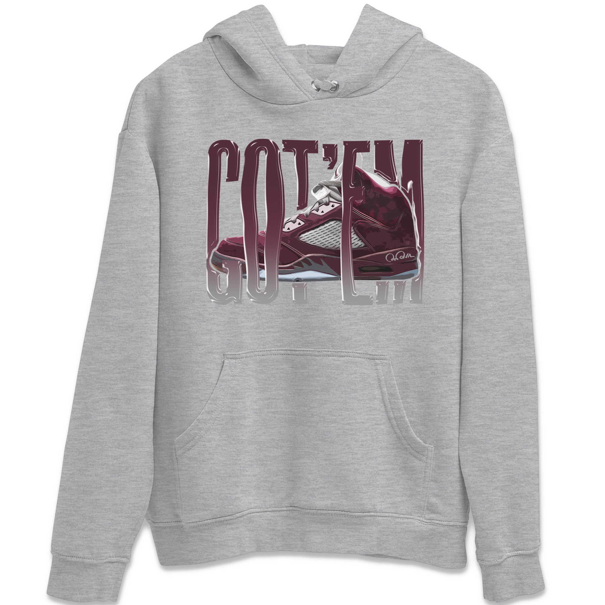 Air Jordan 5 Burgundy Sneaker Match Tees Wiggling Gotem Streetwear Sneaker Shirt AJ5 Burgundy Sneaker Release Tees Unisex Shirts Heather Grey 2