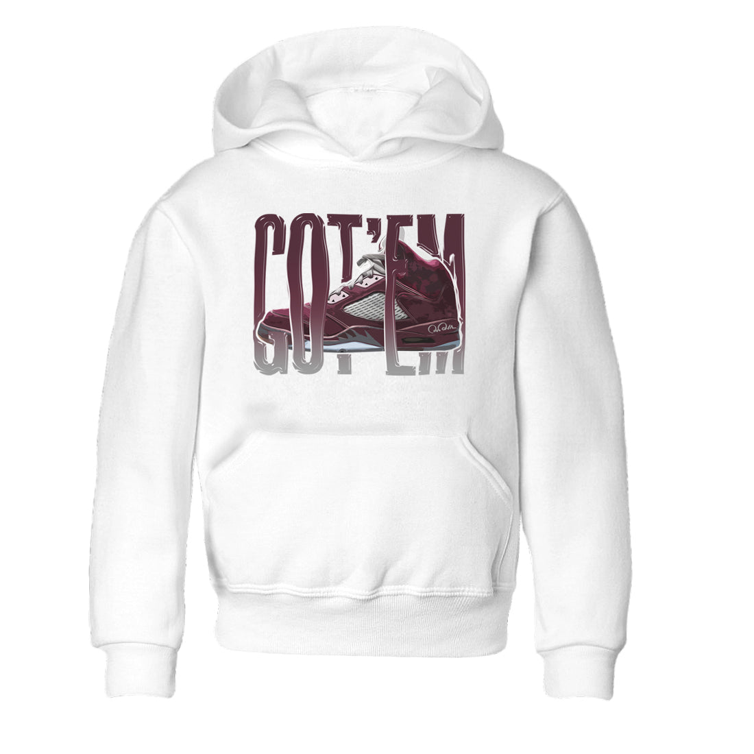 Air Jordan 5 Burgundy Sneaker Match Tees Wiggling Gotem Streetwear Sneaker Shirt AJ5 Burgundy Sneaker Release Tees Kids Shirts White 2