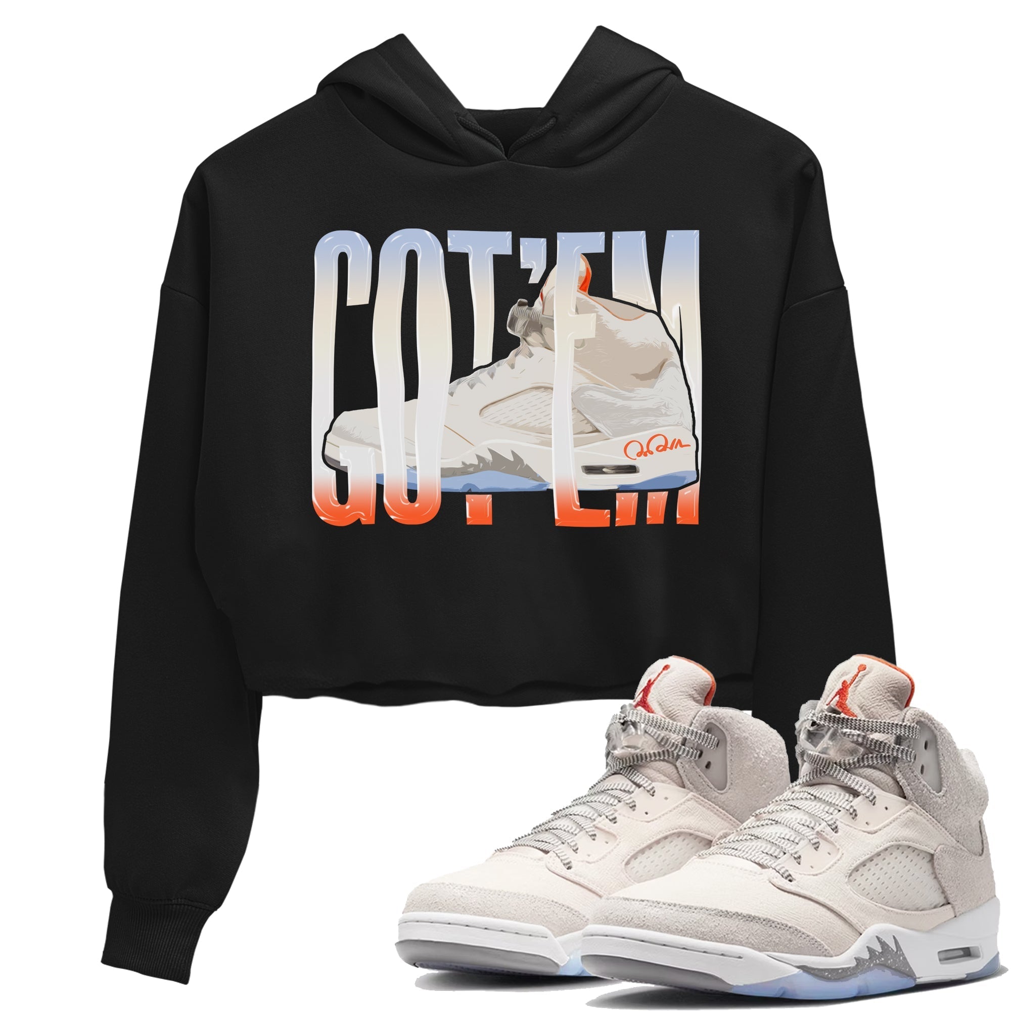 Air Jordan 5 Craft Sneaker Match Tees Wiggling Gotem Streetwear Sneaker Shirt AJ5 SE Craft Sneaker Release Tees Women's Shirts Black 1