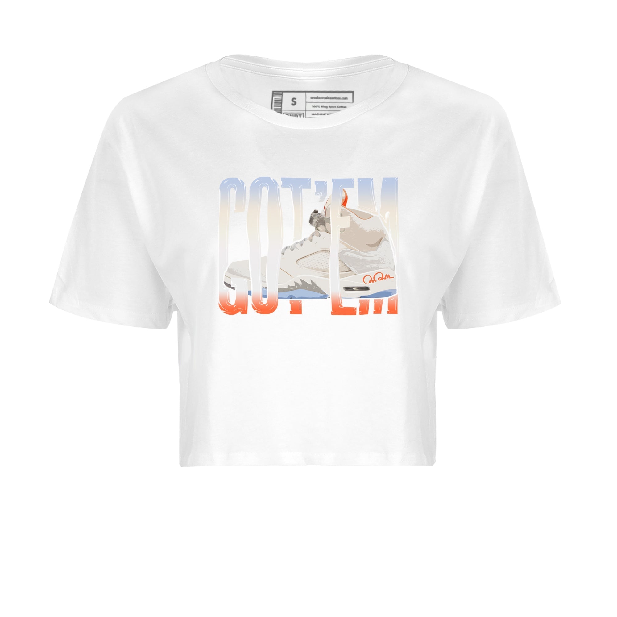 Air Jordan 5 Craft Sneaker Match Tees Wiggling Gotem Streetwear Sneaker Shirt AJ5 SE Craft Sneaker Release Tees Women's Shirts White 2