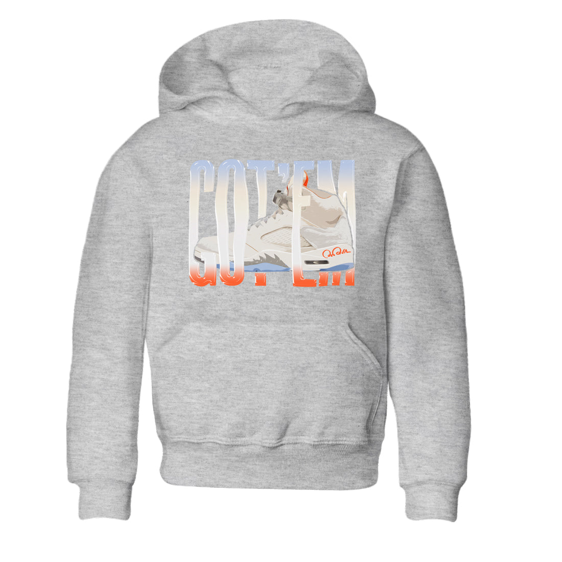 Air Jordan 5 Craft Sneaker Match Tees Wiggling Gotem Streetwear Sneaker Shirt AJ5 SE Craft Sneaker Release Tees Kids Shirts Heather Grey 2