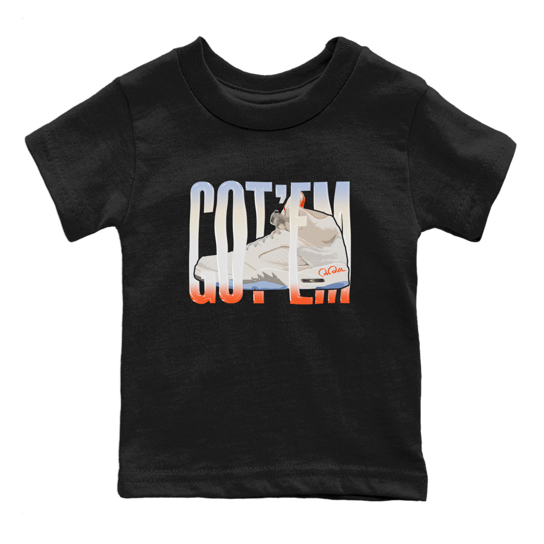 Air Jordan 5 Craft Sneaker Match Tees Wiggling Gotem Streetwear Sneaker Shirt AJ5 SE Craft Sneaker Release Tees Kids Shirts Black 2