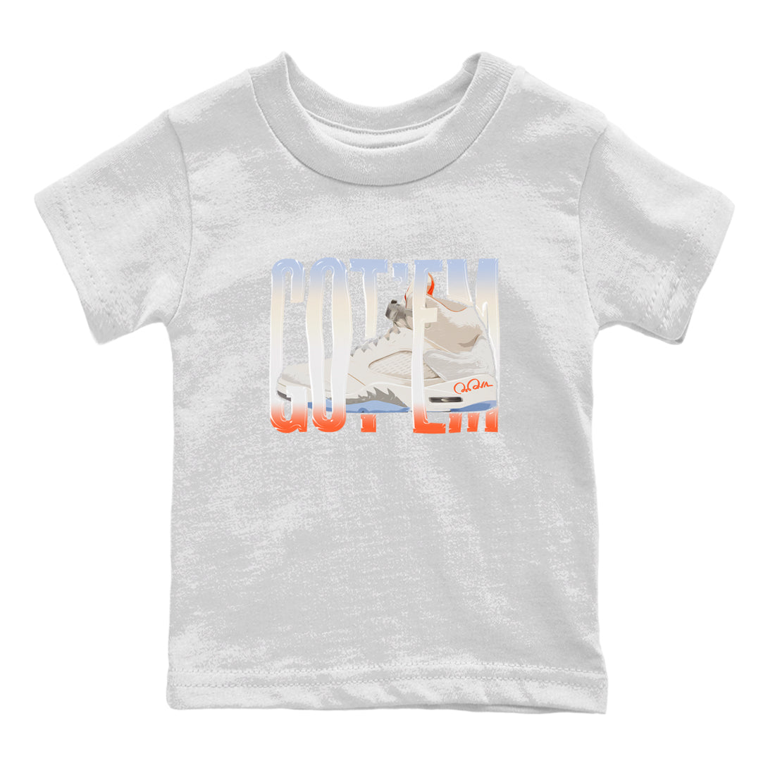 Air Jordan 5 Craft Sneaker Match Tees Wiggling Gotem Streetwear Sneaker Shirt AJ5 SE Craft Sneaker Release Tees Kids Shirts White 2
