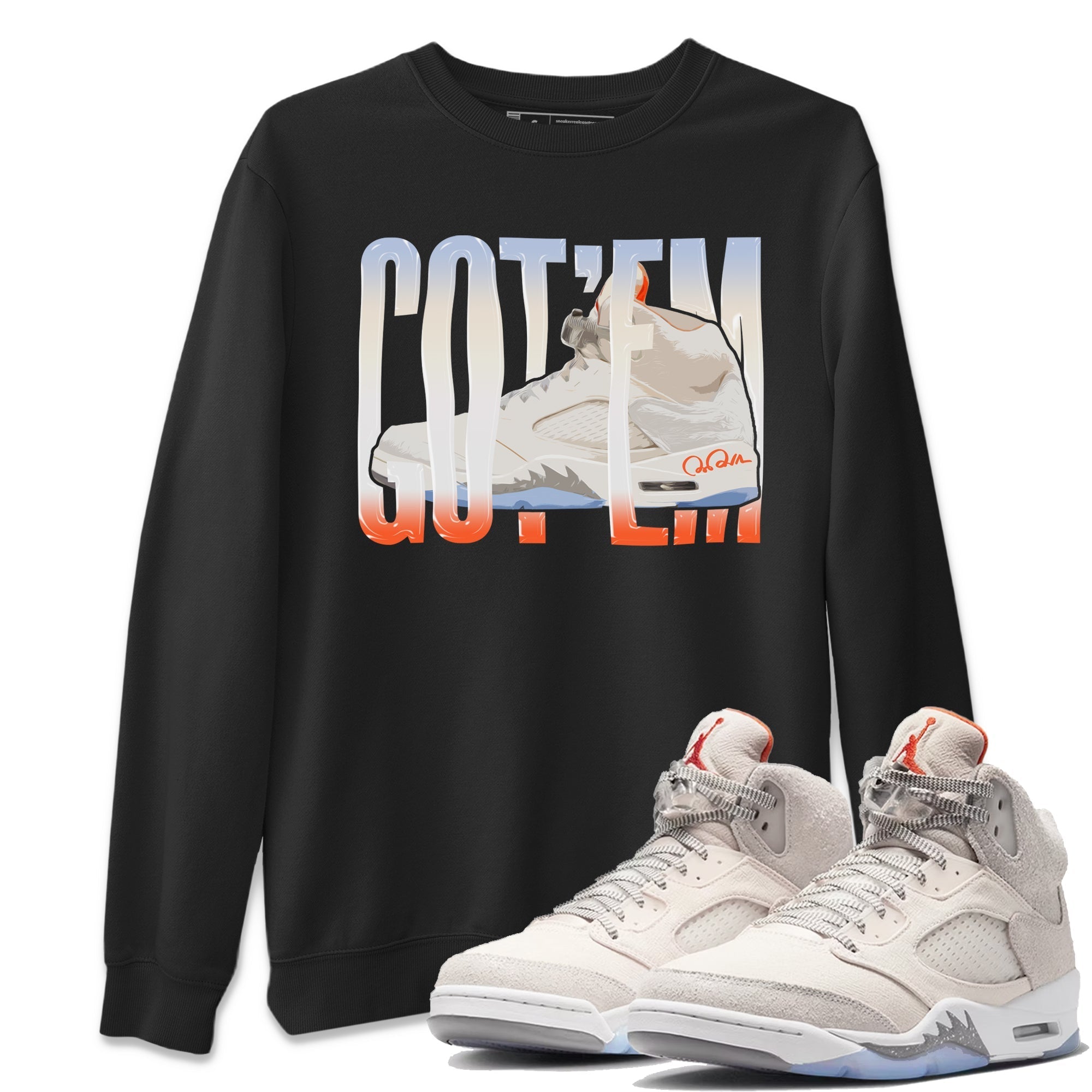 Air Jordan 5 Craft Sneaker Match Tees Wiggling Gotem Streetwear Sneaker Shirt AJ5 SE Craft Sneaker Release Tees Unisex Shirts Black 1