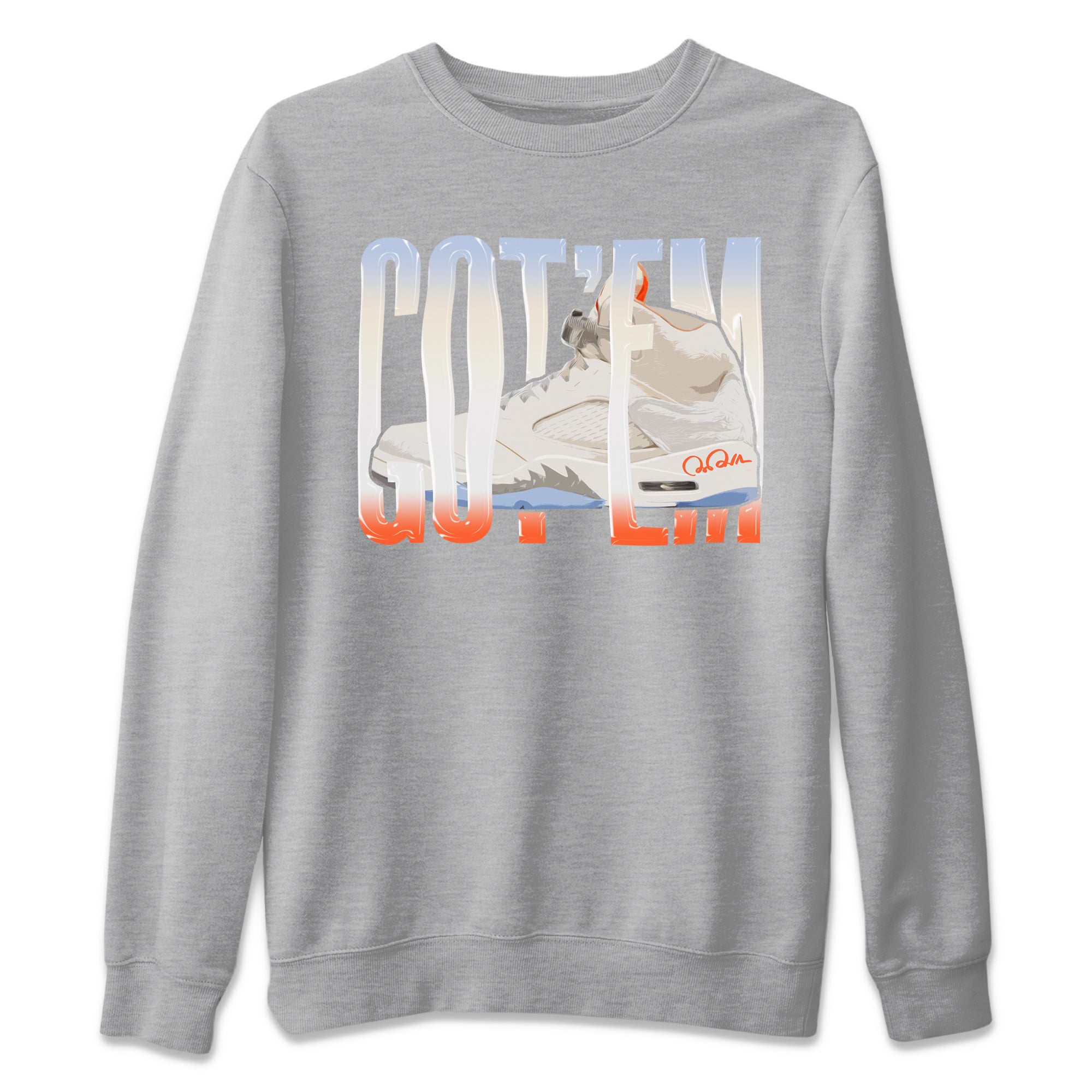 Air Jordan 5 Craft Sneaker Match Tees Wiggling Gotem Streetwear Sneaker Shirt AJ5 SE Craft Sneaker Release Tees Unisex Shirts Heather Grey 2