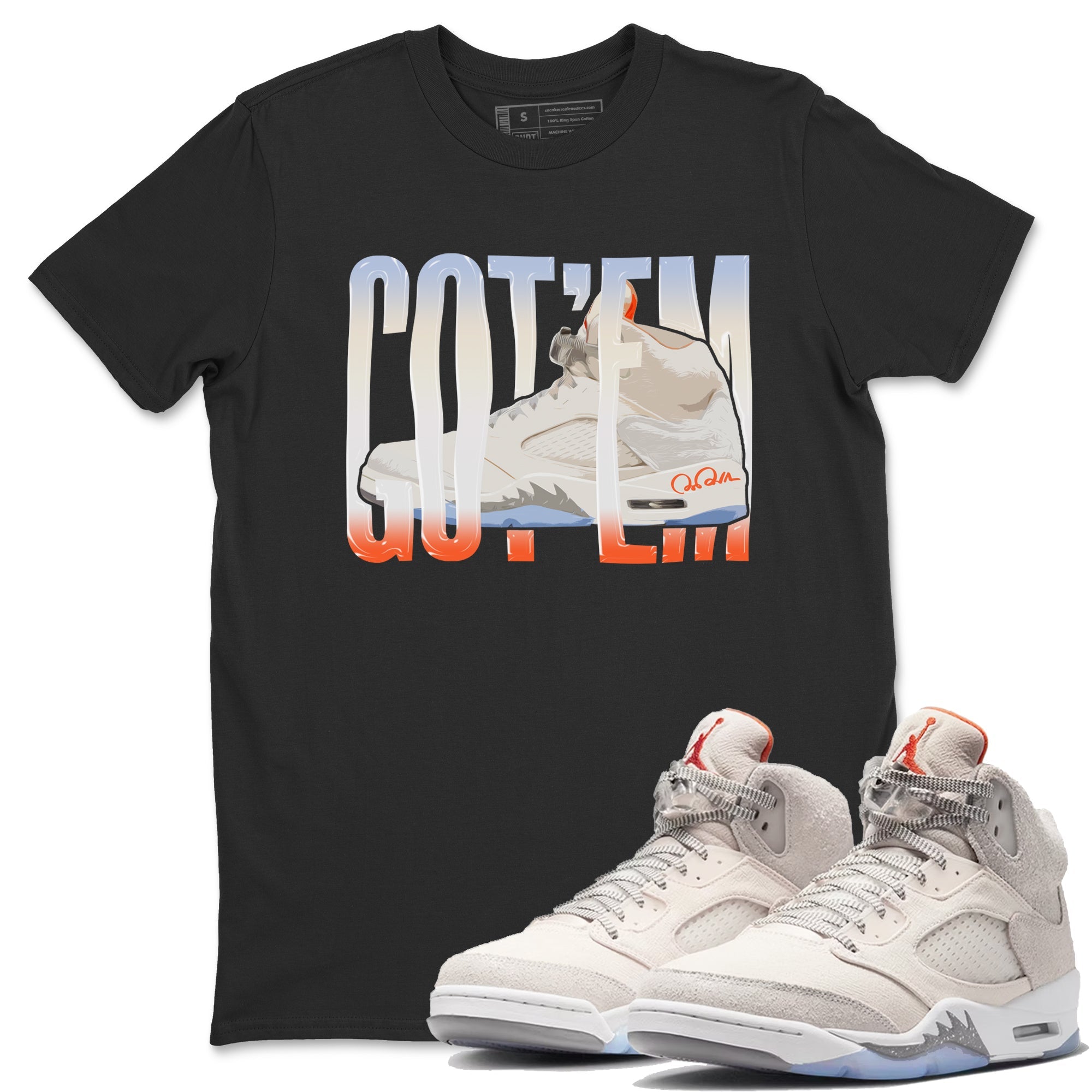 Air Jordan 5 Craft Sneaker Match Tees Wiggling Gotem Streetwear Sneaker Shirt AJ5 SE Craft Sneaker Release Tees Unisex Shirts Black 1