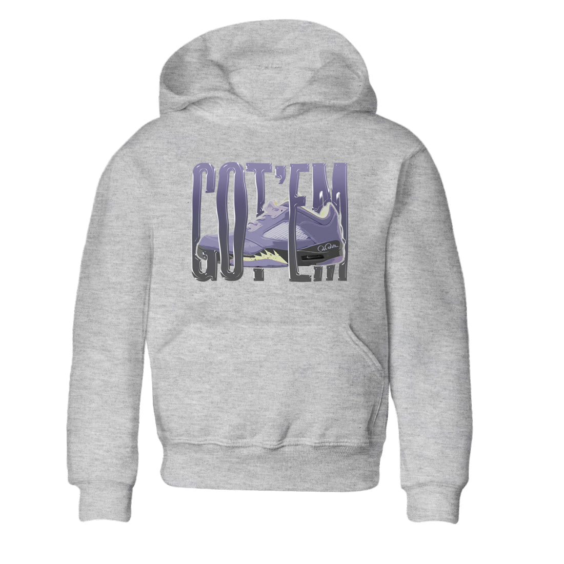 Air Jordan 5 Indigo Haze Sneaker Match Tees Wiggling Gotem Streetwear Sneaker Shirt AJ5 Indigo Haze Sneaker Release Tees Kids Shirts Heather Grey 2