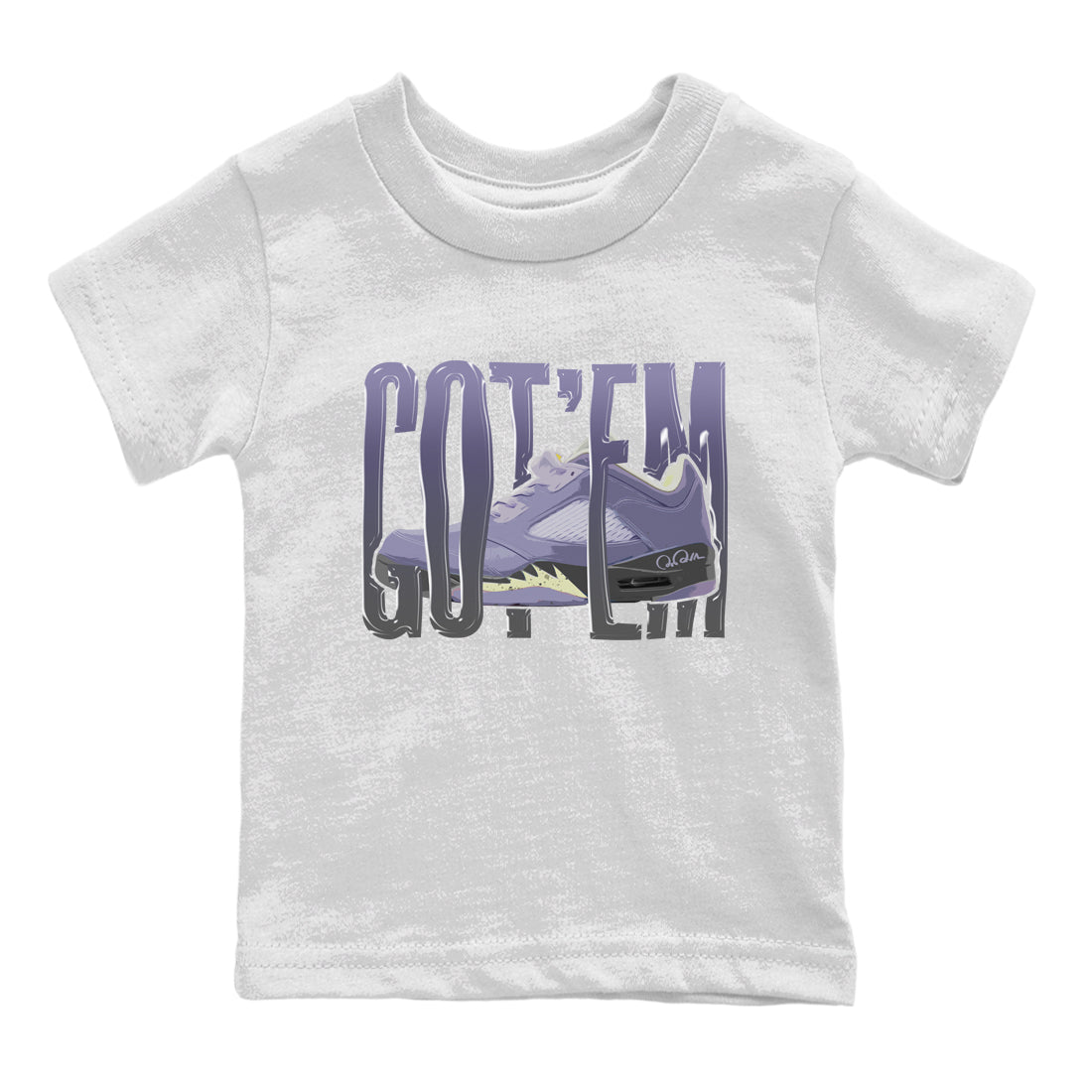 Air Jordan 5 Indigo Haze Sneaker Match Tees Wiggling Gotem Streetwear Sneaker Shirt AJ5 Indigo Haze Sneaker Release Tees Kids Shirts White 2