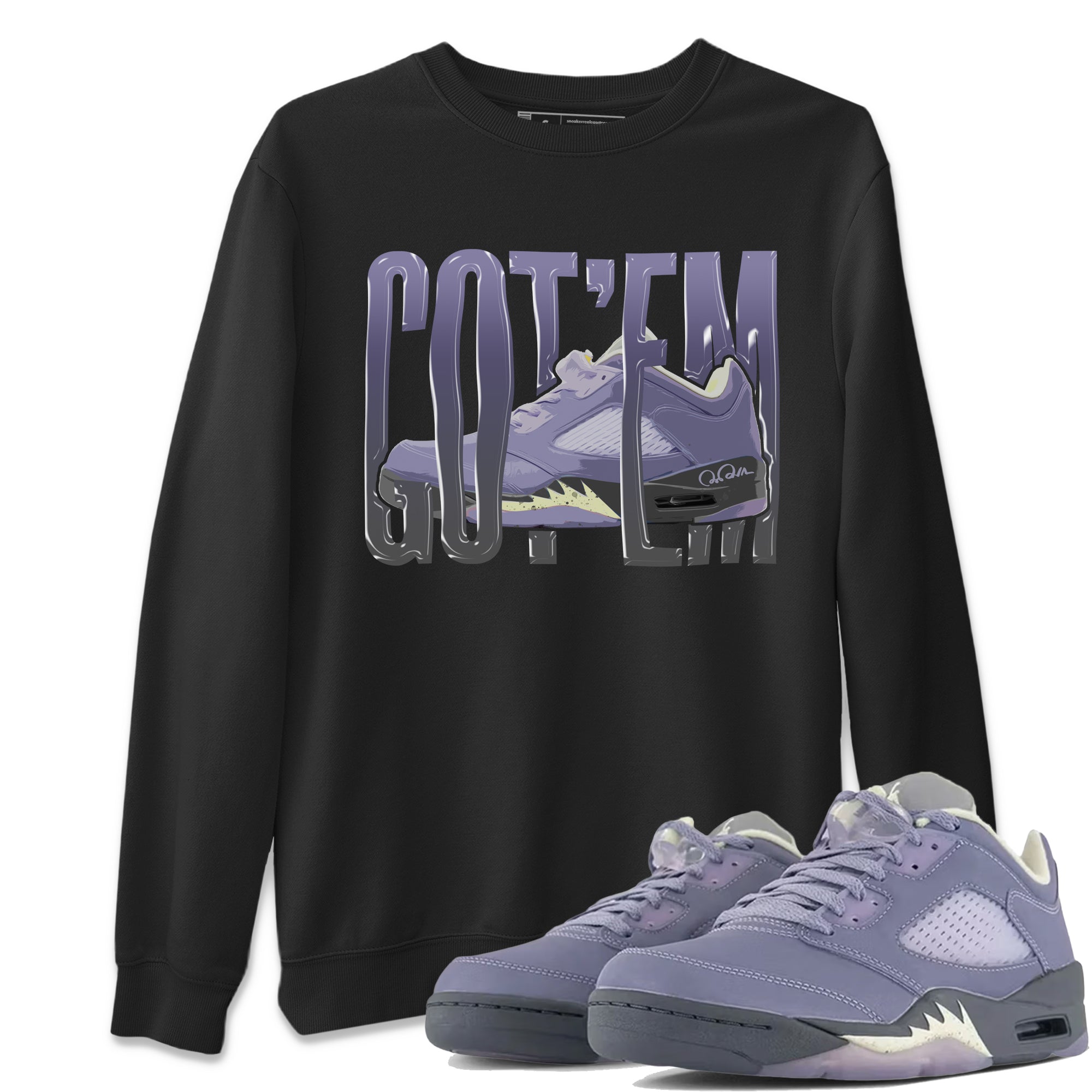 Air Jordan 5 Indigo Haze Sneaker Match Tees Wiggling Gotem Streetwear Sneaker Shirt AJ5 Indigo Haze Sneaker Release Tees Unisex Shirts Black 1