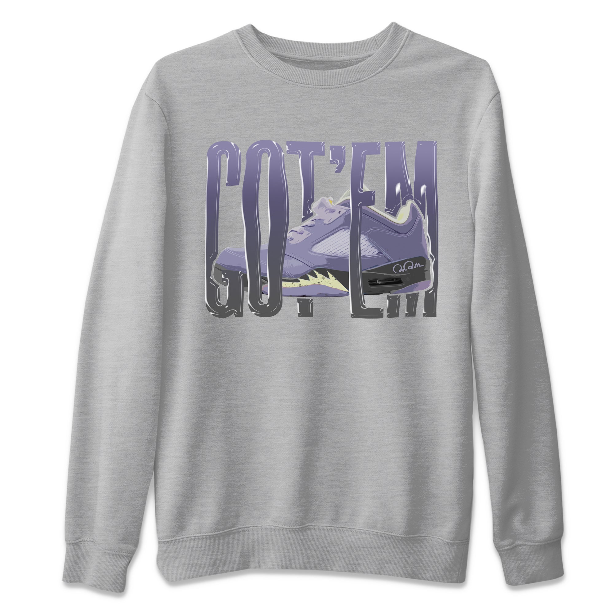 Air Jordan 5 Indigo Haze Sneaker Match Tees Wiggling Gotem Streetwear Sneaker Shirt AJ5 Indigo Haze Sneaker Release Tees Unisex Shirts Heather Grey 2