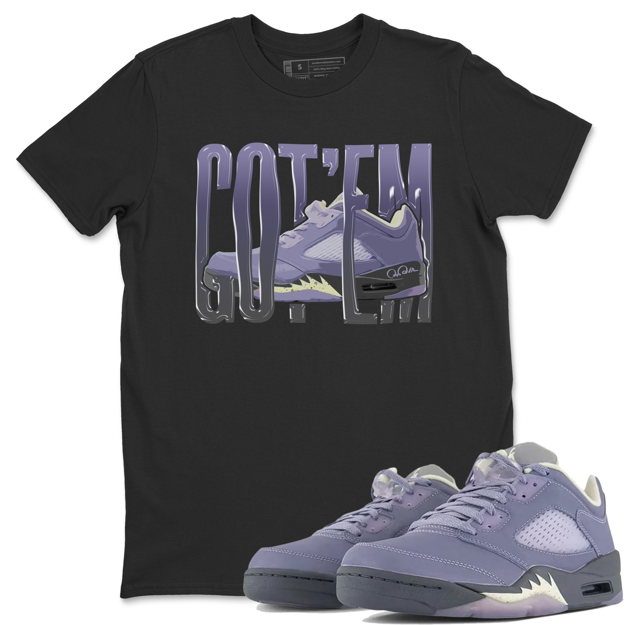 Air Jordan 5 Indigo Haze Sneaker Match Tees Wiggling Gotem Streetwear Sneaker Shirt AJ5 Indigo Haze Sneaker Release Tees Unisex Shirts Black 1