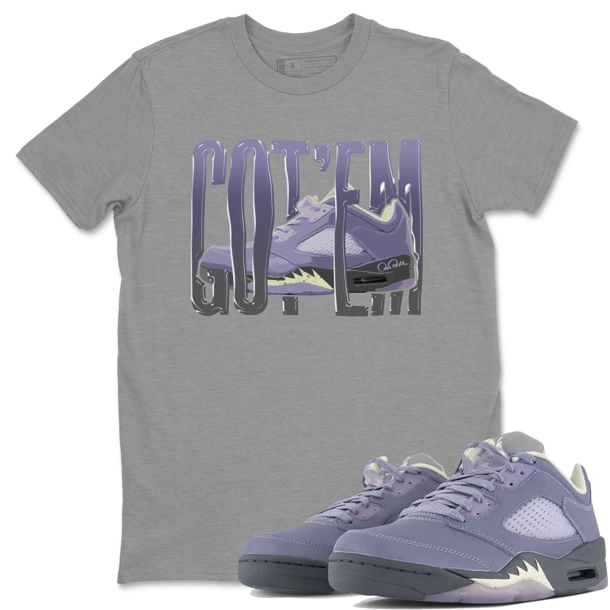 Air Jordan 5 Indigo Haze Sneaker Match Tees Wiggling Gotem Streetwear Sneaker Shirt AJ5 Indigo Haze Sneaker Release Tees Unisex Shirts Heather Grey 1