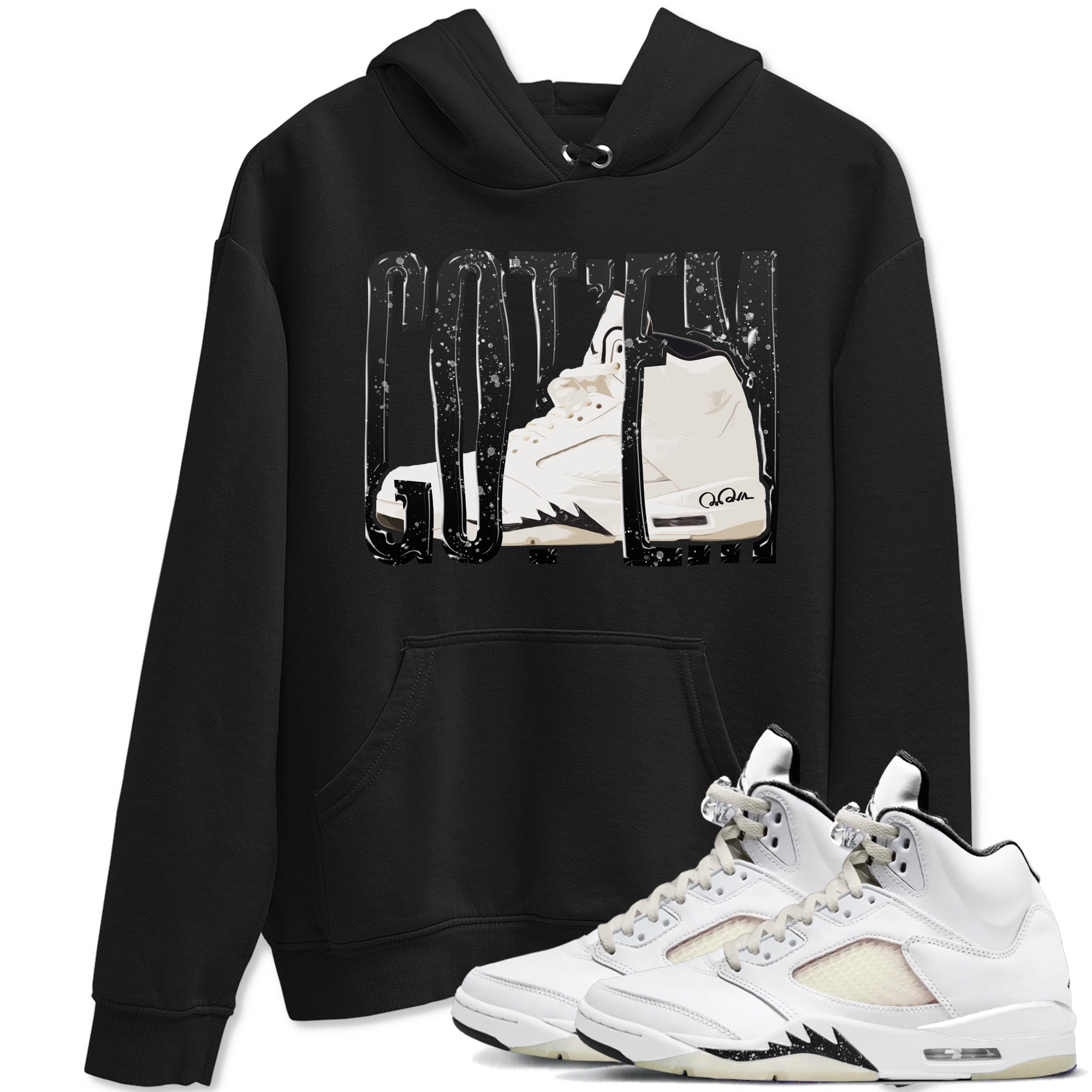 5s Sail shirt to match jordans Wiggling Gotem sneaker tees Air Jordan 5 Sail Drip Gear Zone unisex cotton Black 1 crew neck shirt