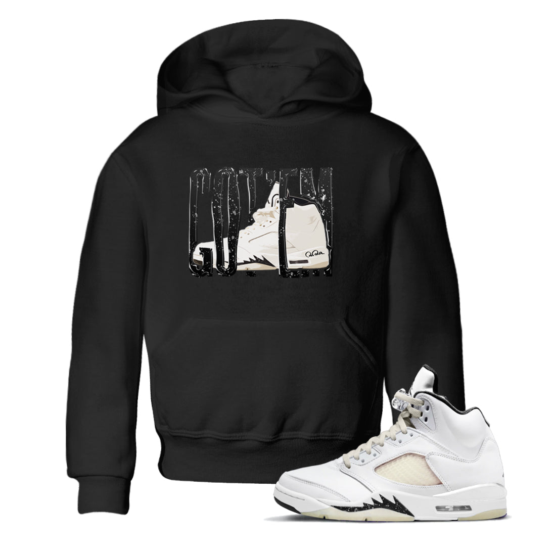5s Sail shirt to match jordans Wiggling Gotem sneaker tees Air Jordan 5 Sail Drip Gear Zone baby toddler Black 1 cotton Shirt
