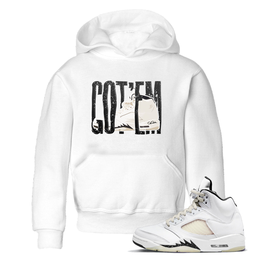 5s Sail shirt to match jordans Wiggling Gotem sneaker tees Air Jordan 5 Sail Drip Gear Zone baby toddler White 1 cotton Shirt