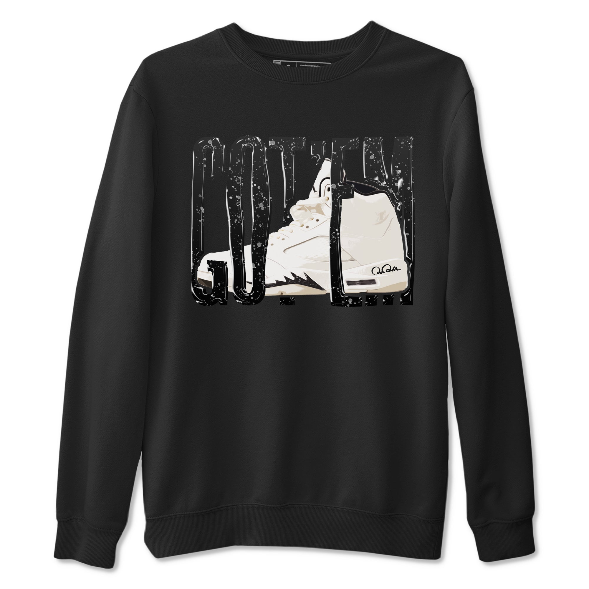 5s Sail shirt to match jordans Wiggling Gotem sneaker tees Air Jordan 5 Sail Drip Gear Zone unisex cotton Black 2 crew neck shirt