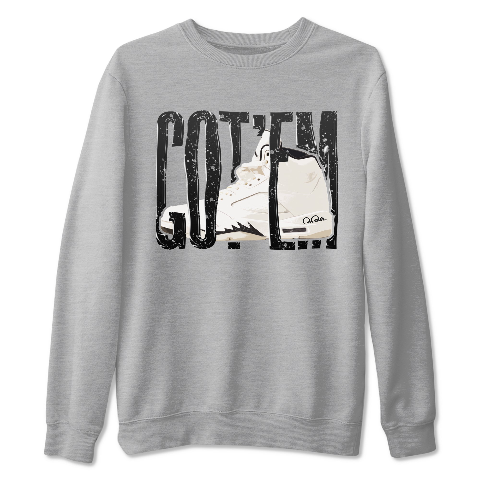 5s Sail shirt to match jordans Wiggling Gotem sneaker tees Air Jordan 5 Sail Drip Gear Zone unisex cotton Heather Grey 2 crew neck shirt