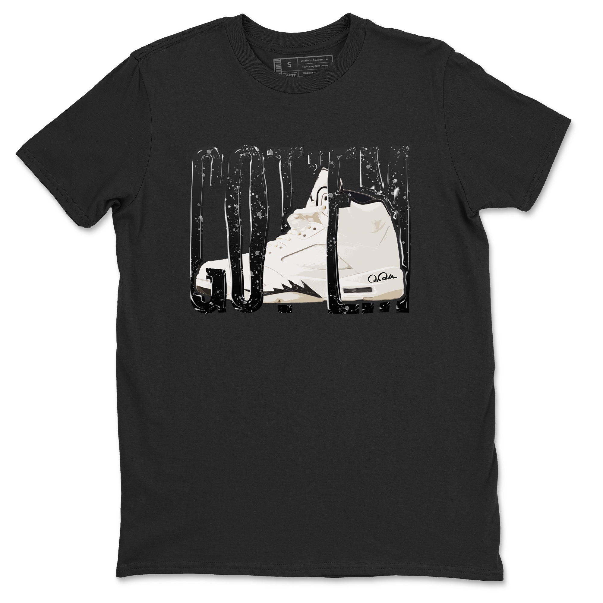 5s Sail shirt to match jordans Wiggling Gotem sneaker tees Air Jordan 5 Sail Drip Gear Zone unisex cotton Black 2 crew neck shirt