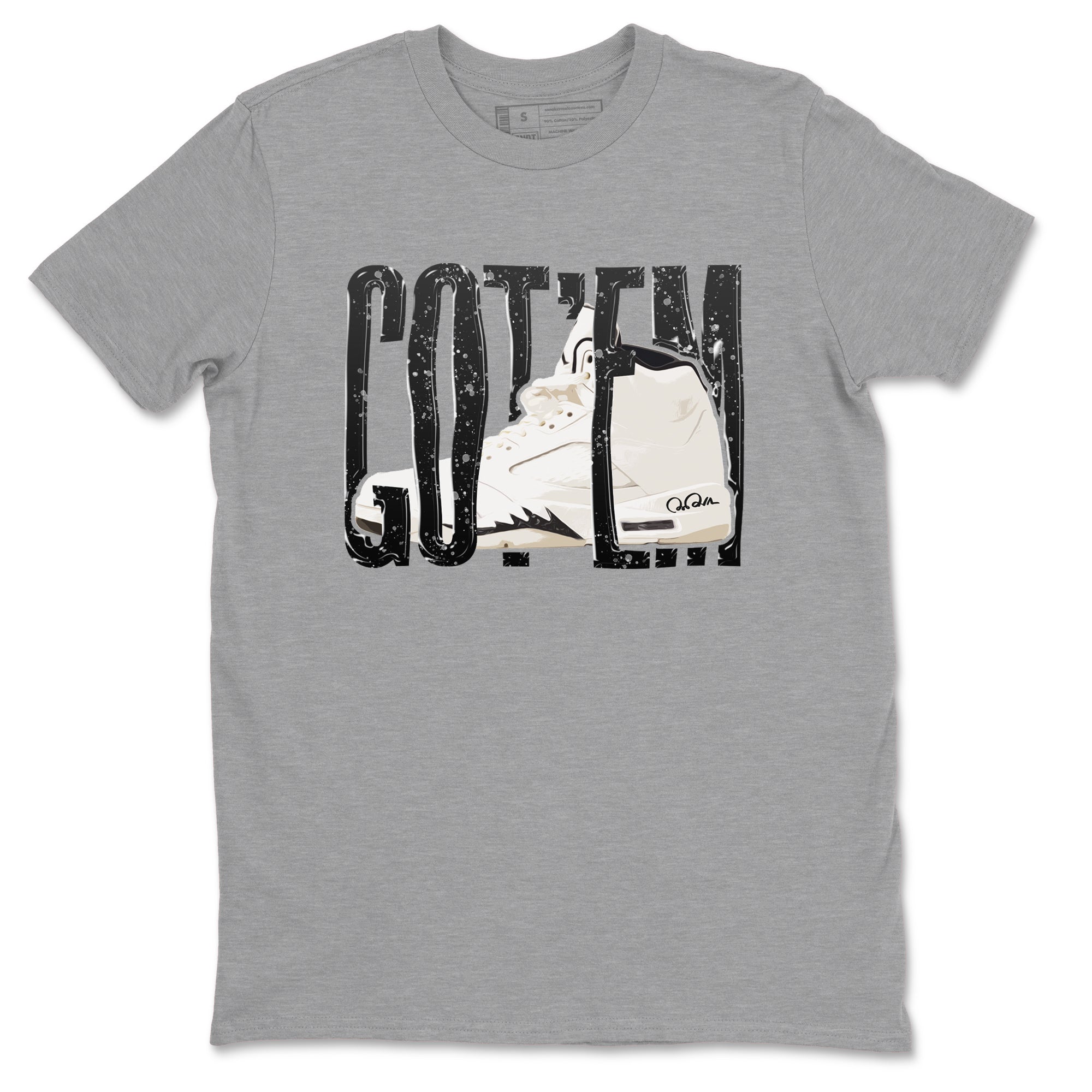5s Sail shirt to match jordans Wiggling Gotem sneaker tees Air Jordan 5 Sail Drip Gear Zone unisex cotton Heather Grey 2 crew neck shirt