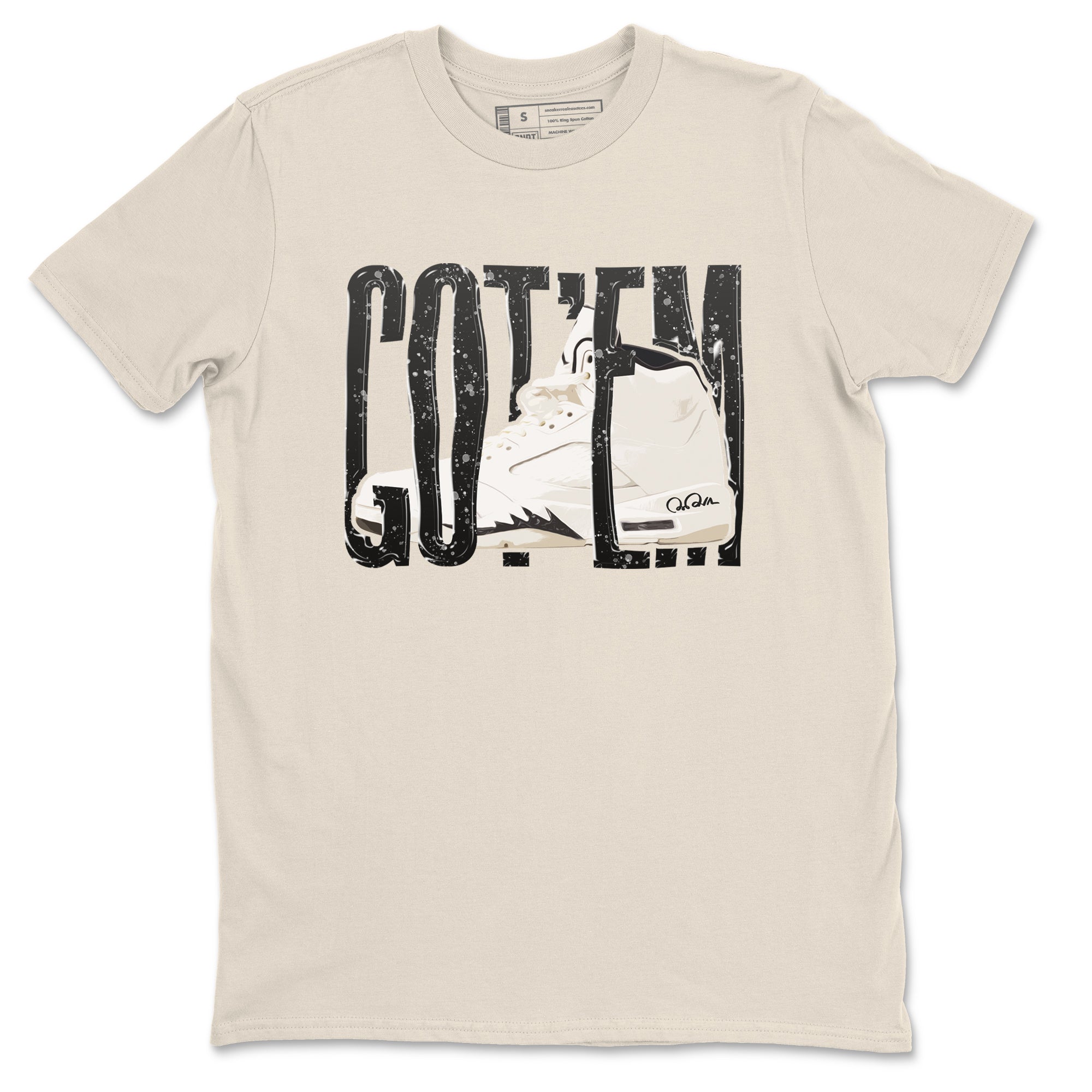 5s Sail shirt to match jordans Wiggling Gotem sneaker tees Air Jordan 5 Sail Drip Gear Zone unisex cotton Natural 2 crew neck shirt