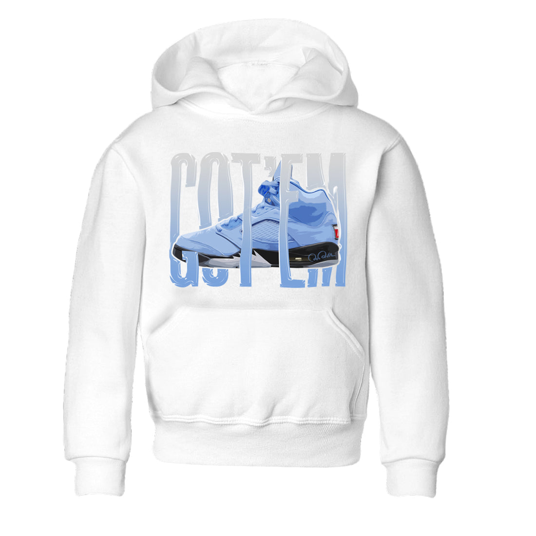 Air Jordan 5 UNC Shirt To Match Jordans Wiggling Gotem Sneaker Tees AJ5 UNC Drip Gear Zone Sneaker Matching Clothing Kids Shirts White 2