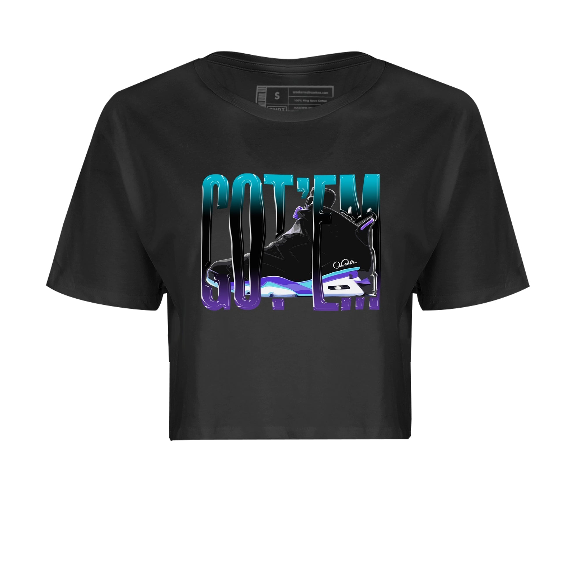 Air Jordan 6 Aqua Sneaker Match Tees Wiggling Gotem Streetwear Sneaker Shirt AJ6 Aqua Sneaker Release Tees Women's Shirts Black 2