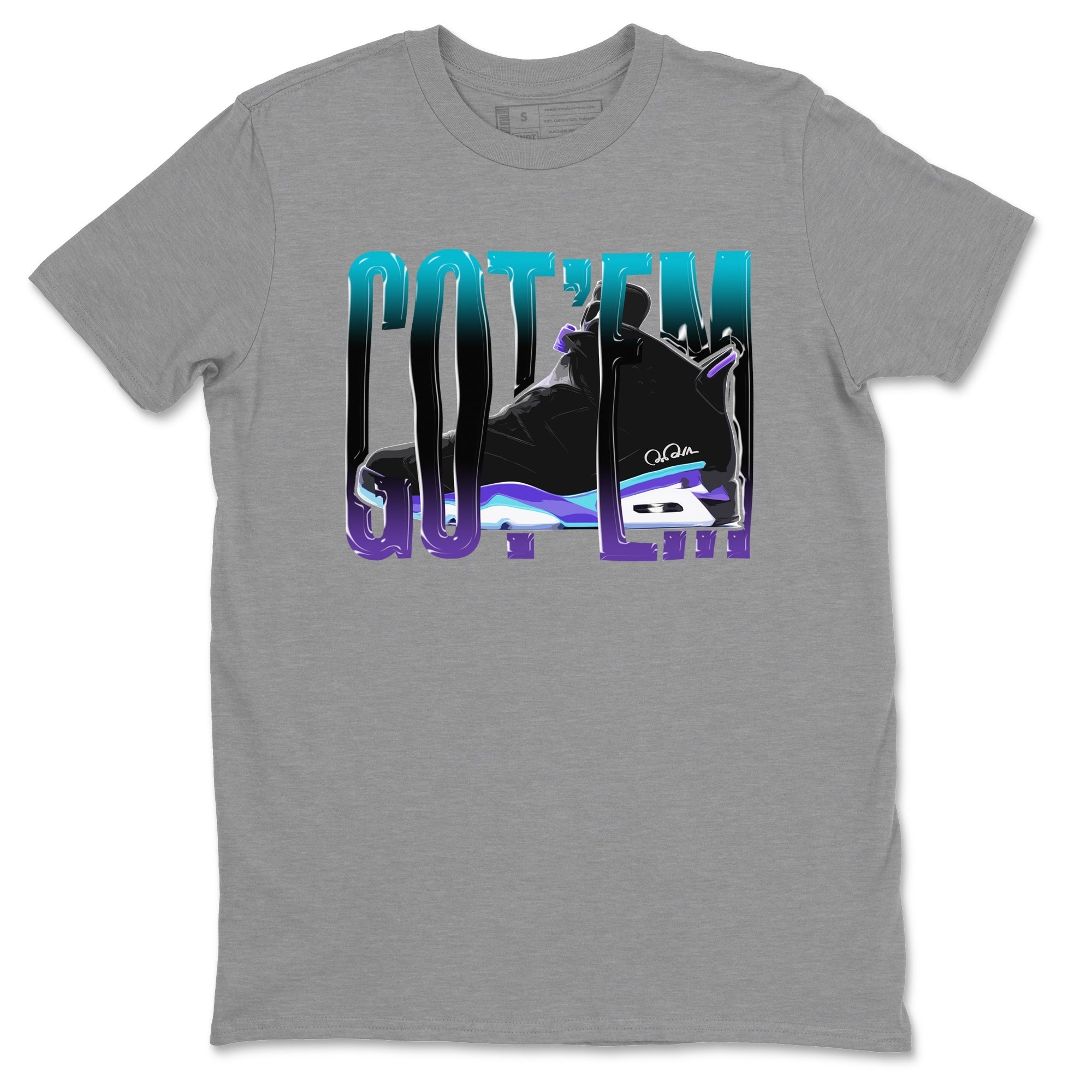 Air Jordan 6 Aqua Sneaker Match Tees Wiggling Gotem Streetwear Sneaker Shirt AJ6 Aqua Sneaker Release Tees Unisex Shirts Heather Grey 2