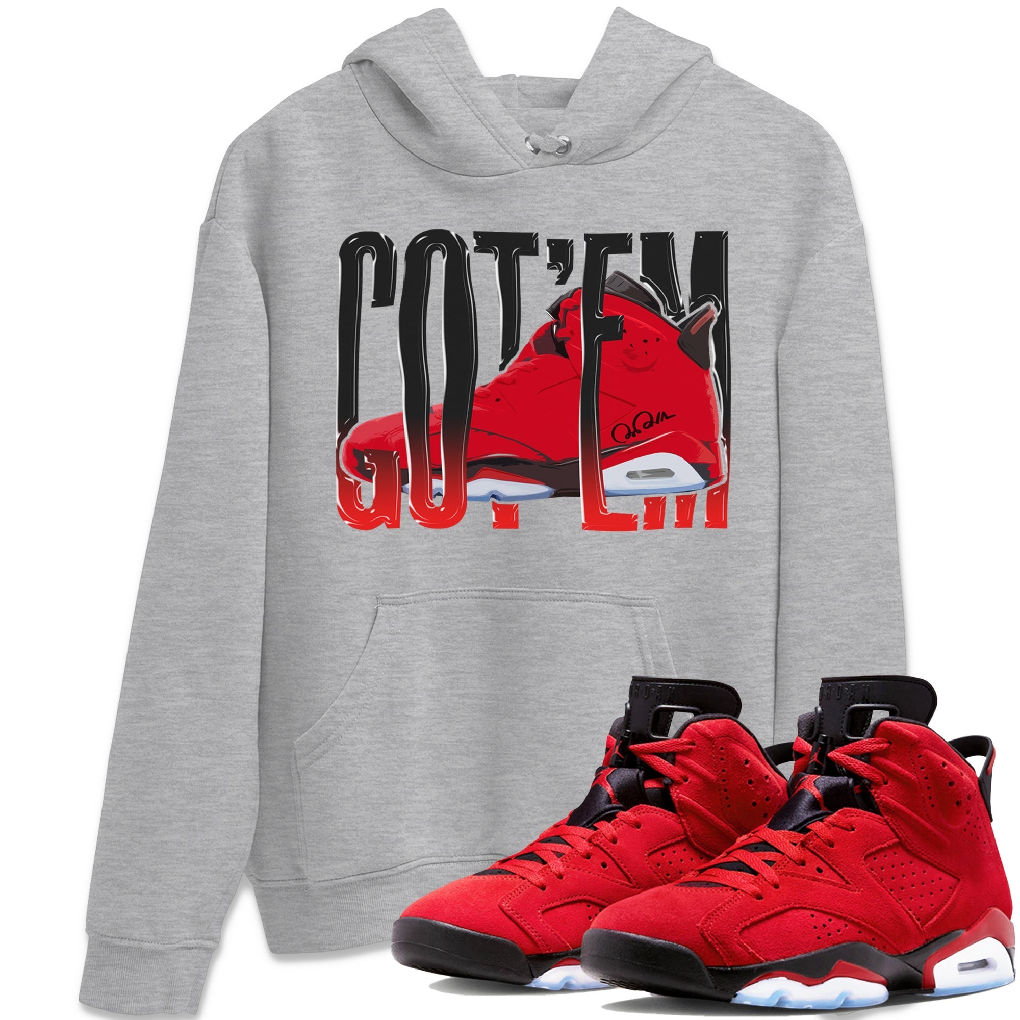 Air Jordan 6 Toro Bravo Sneaker Match Tees Wiggling Gotem Streetwear Sneaker Shirt 3D Graphic Design Shirts AJ6 Toro Bravo Sneaker Release Tees Unisex Shirts Heather Grey 1