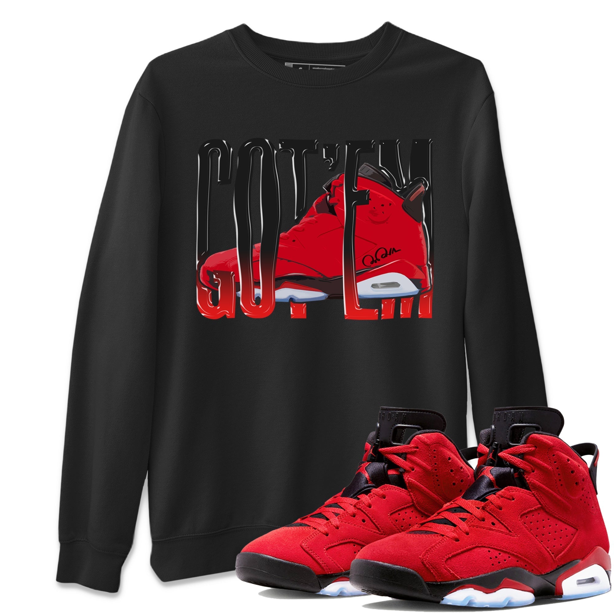 Air Jordan 6 Toro Bravo Wiggling Gotem Crew Neck Streetwear Sneaker Shirt 3D Graphic Design Shirts AJ6 Toro Bravo Sneaker T-Shirts Washing and Care Tip