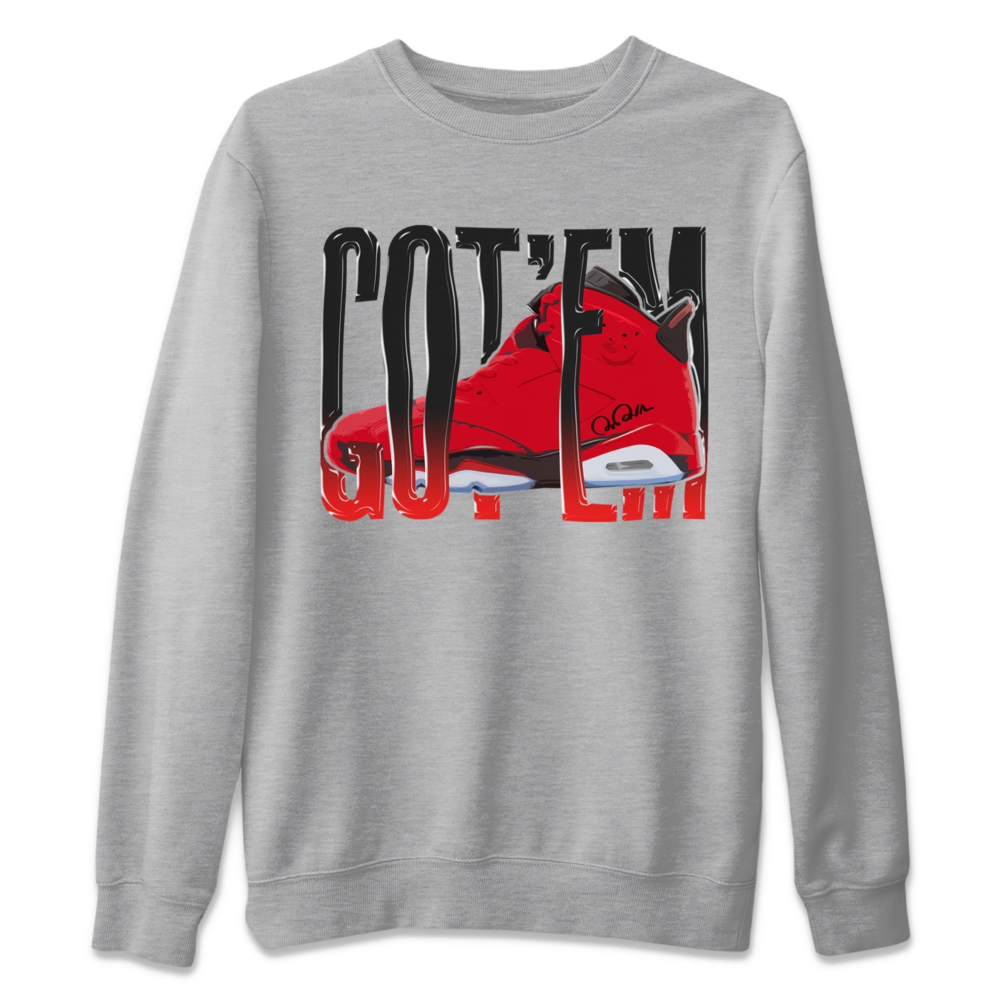 Air Jordan 6 Toro Bravo Sneaker Match Tees Wiggling Gotem Streetwear Sneaker Shirt 3D Graphic Design Shirts AJ6 Toro Bravo Sneaker Release Tees Unisex Shirts Heather Grey 2