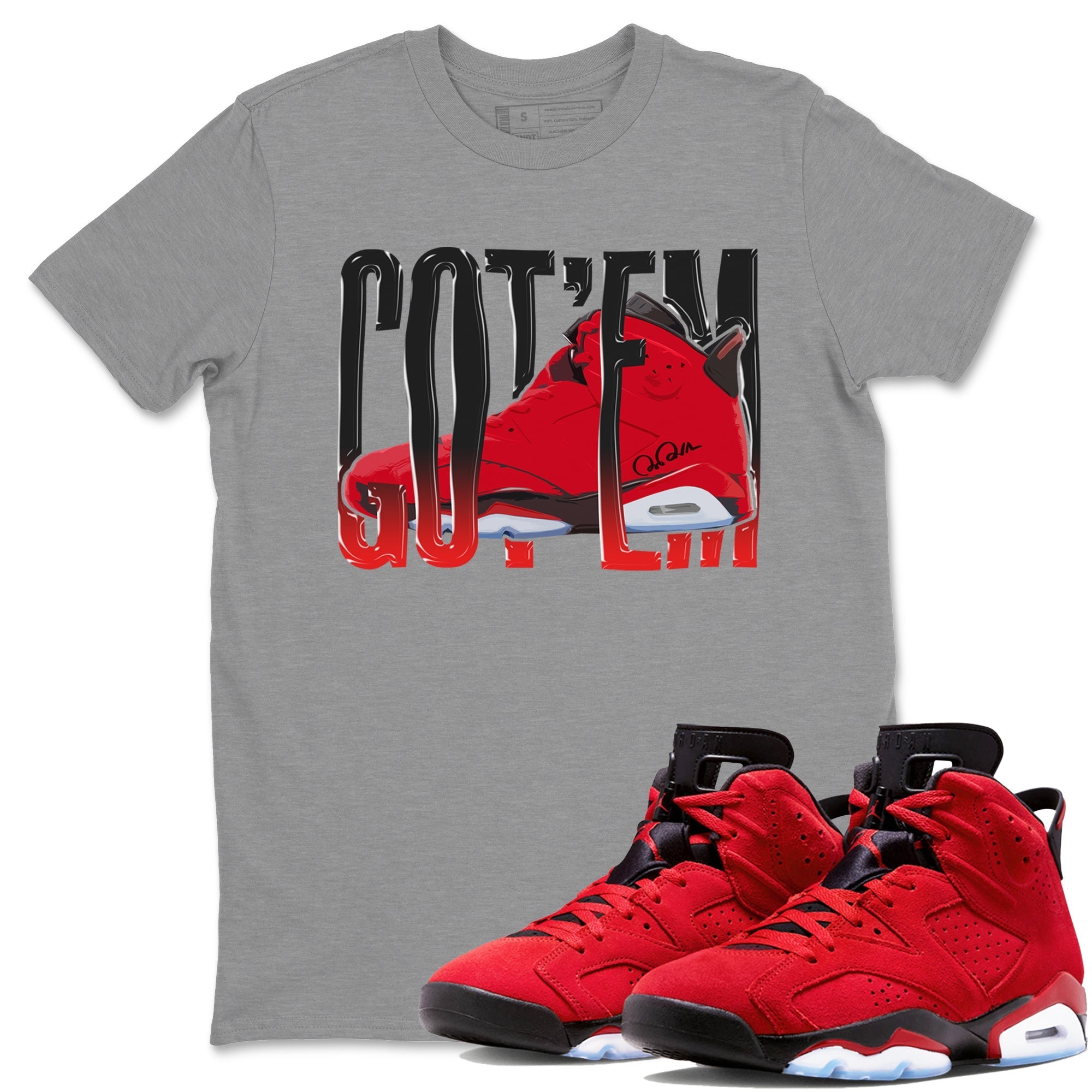 Air Jordan 6 Toro Bravo Wiggling Gotem Crew Neck Streetwear Sneaker Shirt 3D Graphic Design Shirts AJ6 Toro Bravo Sneaker T-Shirts Size Chart