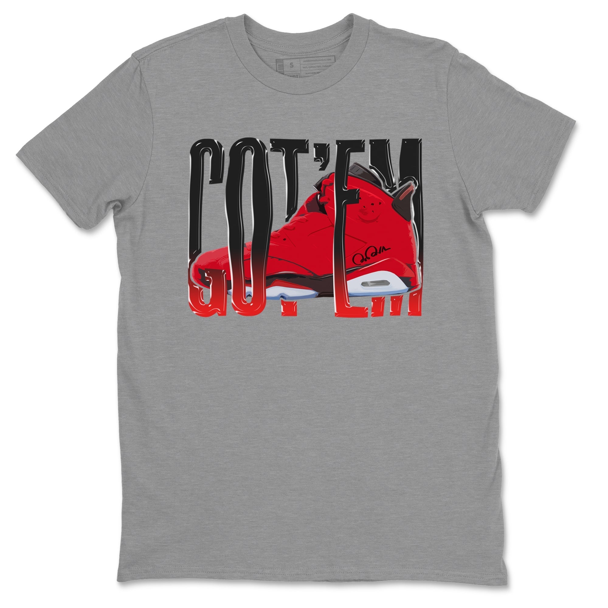 Air Jordan 6 Toro Bravo Sneaker Match Tees Wiggling Gotem Streetwear Sneaker Shirt 3D Graphic Design Shirts AJ6 Toro Bravo Sneaker Release Tees Unisex Shirts Heather Grey 2