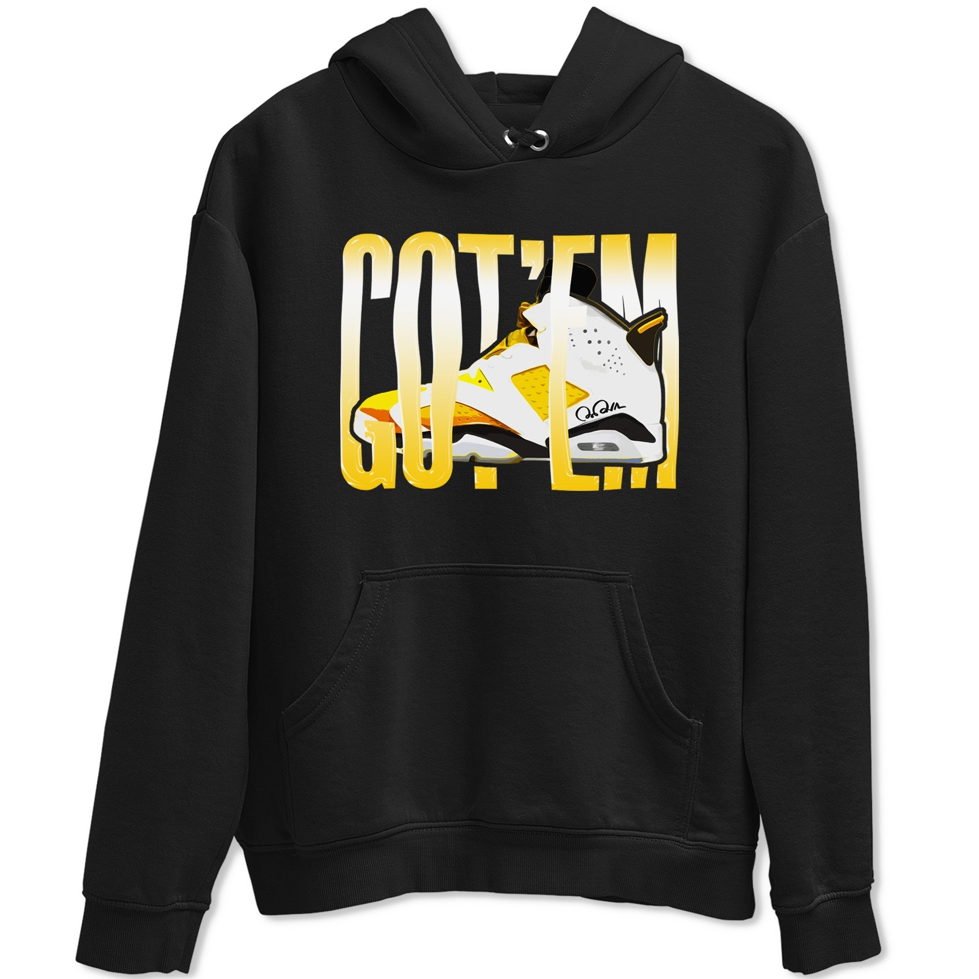 Air Jordan 6 Yellow Ochre shirt to match jordans Wiggling Gotem sneaker tees streetwear brand AJ6 Yellow Ochre Drip Gear Zone Brand Unisex Black 2 T-Shirt