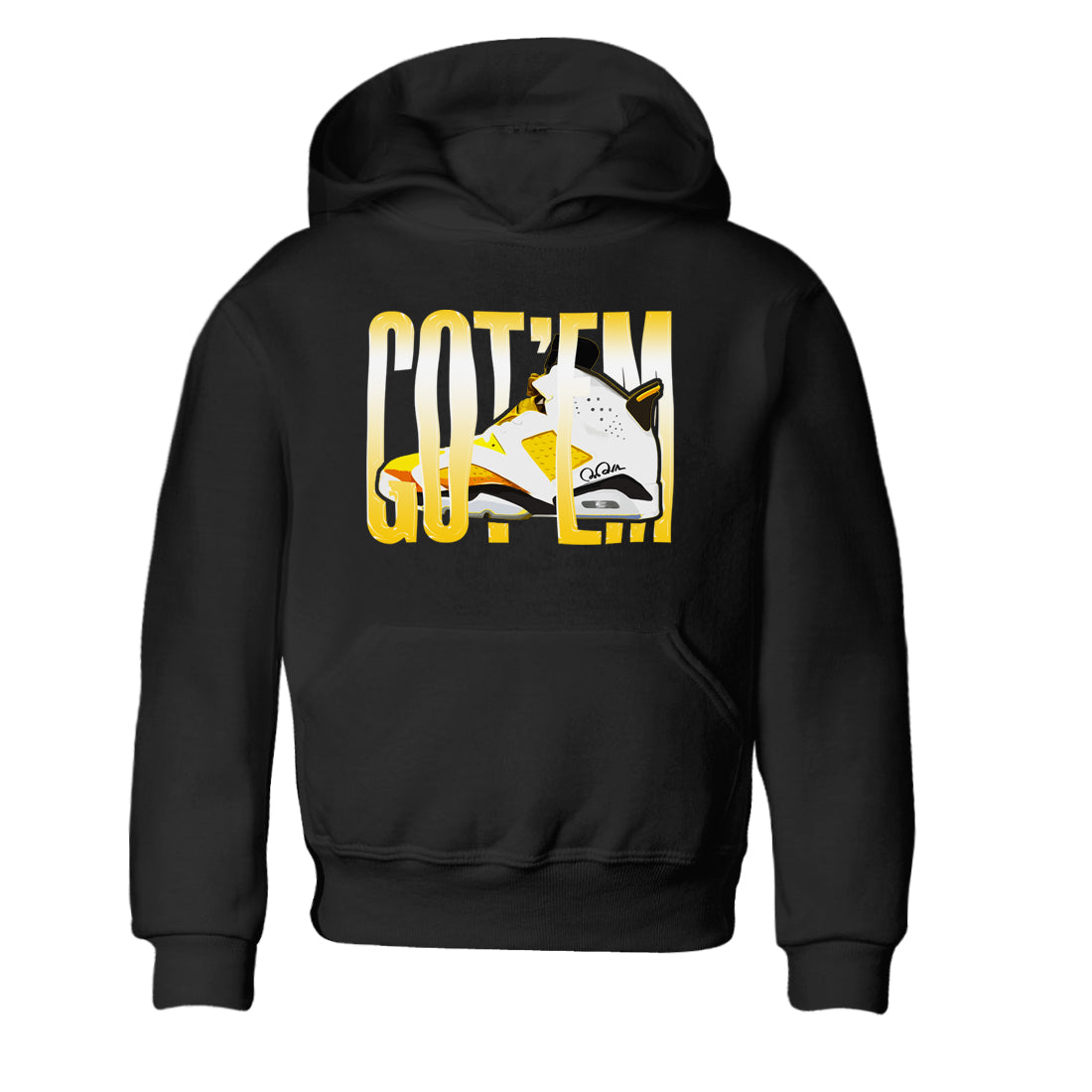 Air Jordan 6 Yellow Ochre shirt to match jordans Wiggling Gotem sneaker tees streetwear brand AJ6 Yellow Ochre Drip Gear Zone Brand Baby Toddler Black 2 T-Shirt