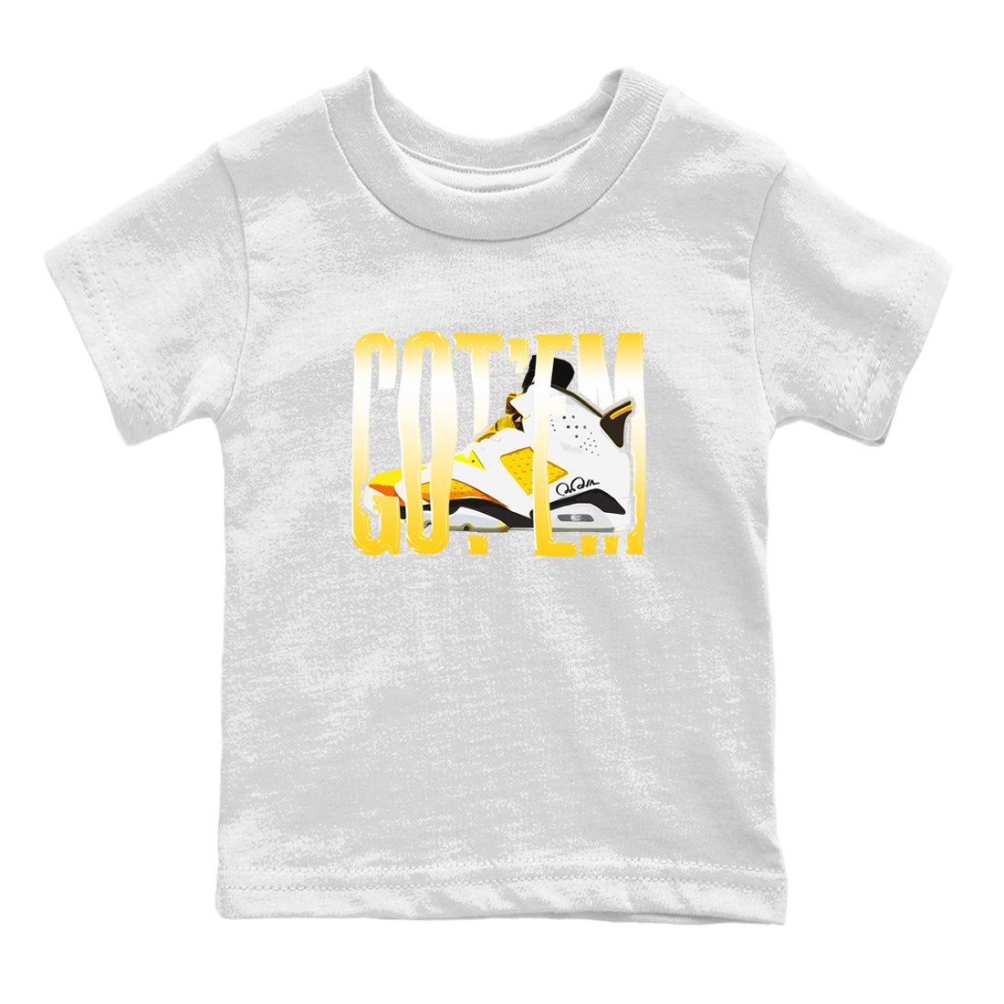 Air Jordan 6 Yellow Ochre shirt to match jordans Wiggling Gotem sneaker tees streetwear brand AJ6 Yellow Ochre Drip Gear Zone Brand Baby Toddler White 2 T-Shirt