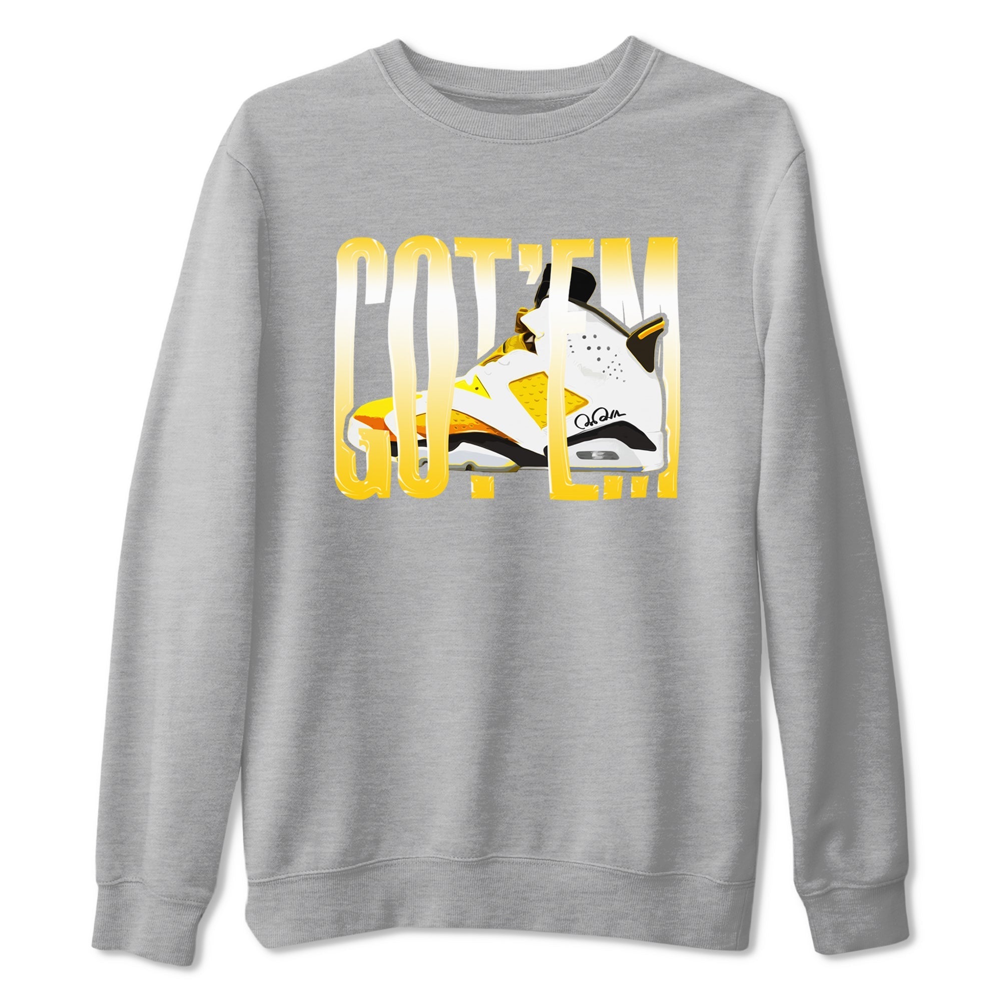 Air Jordan 6 Yellow Ochre shirt to match jordans Wiggling Gotem sneaker tees streetwear brand AJ6 Yellow Ochre Drip Gear Zone Brand Unisex Heather Grey 2 T-Shirt