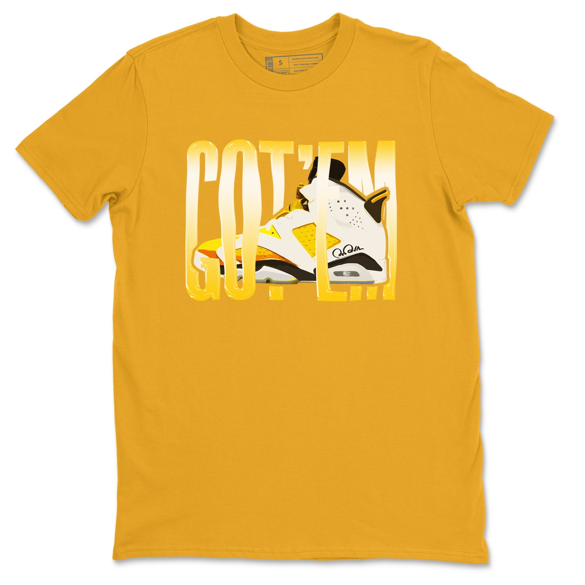 Air Jordan 6 Yellow Ochre shirt to match jordans Wiggling Gotem sneaker tees streetwear brand AJ6 Yellow Ochre Drip Gear Zone Brand Unisex Gold 2 T-Shirt