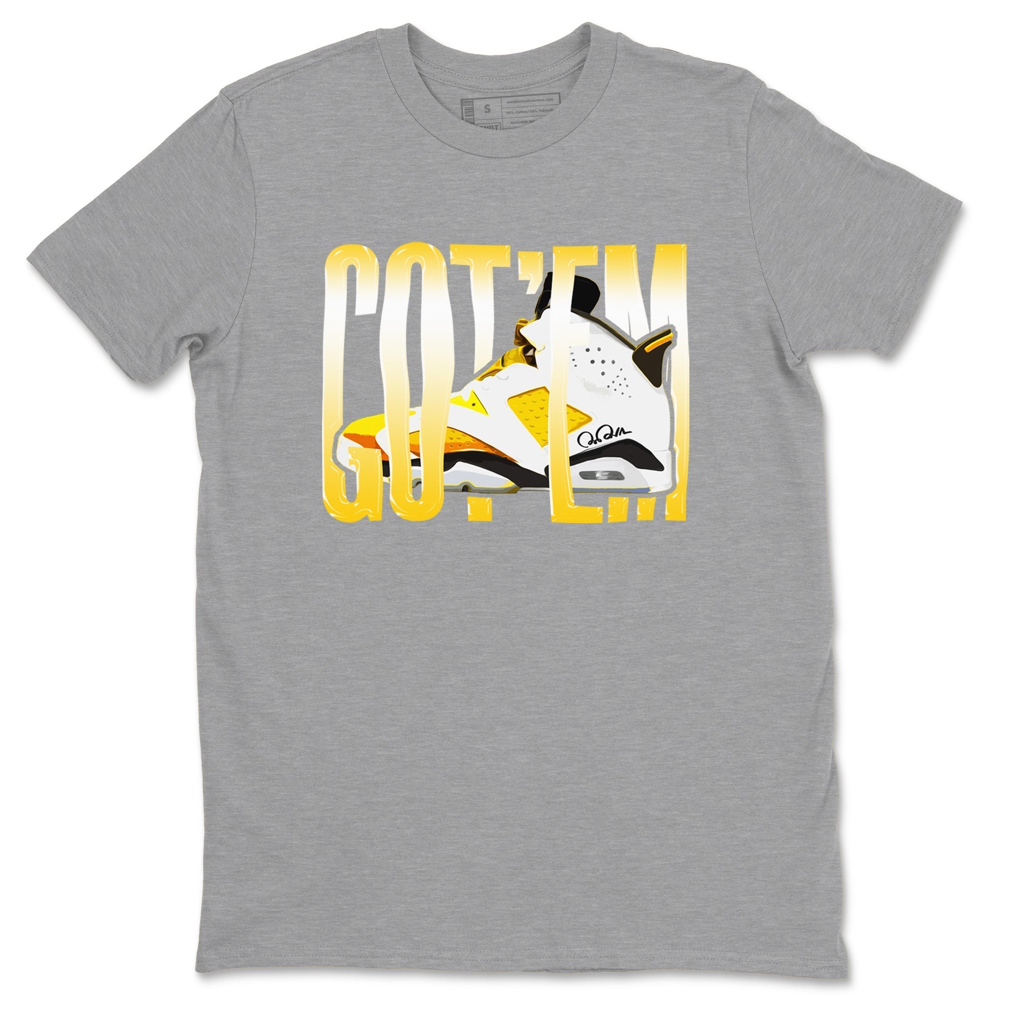 Air Jordan 6 Yellow Ochre shirt to match jordans Wiggling Gotem sneaker tees streetwear brand AJ6 Yellow Ochre Drip Gear Zone Brand Unisex Heather Grey 2 T-Shirt
