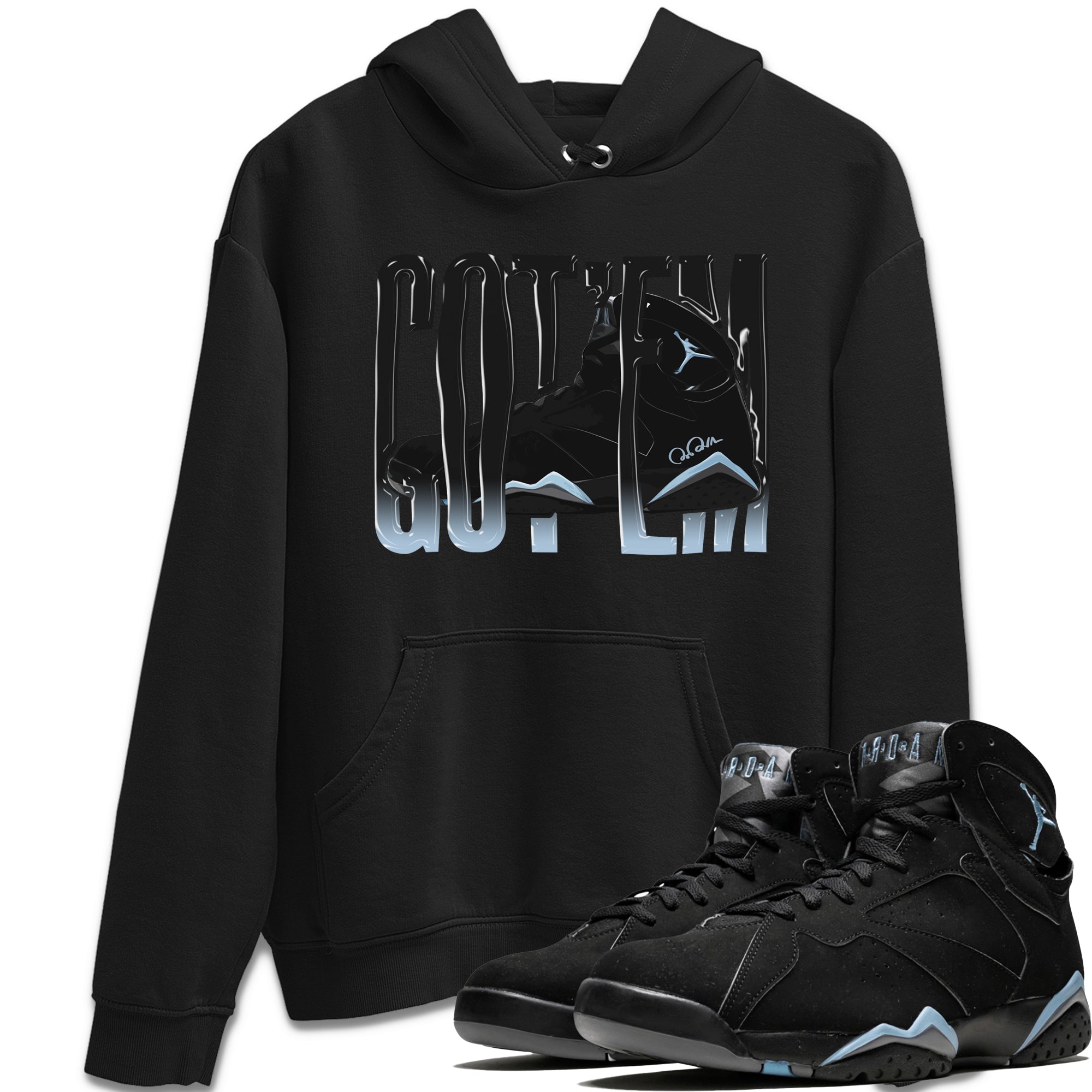 Air Jordan 7 Chambray Sneaker Match Tees Wiggling Gotem Streetwear Sneaker Shirt AJ7 Chambray Sneaker Release Tees Unisex Shirts Black 1