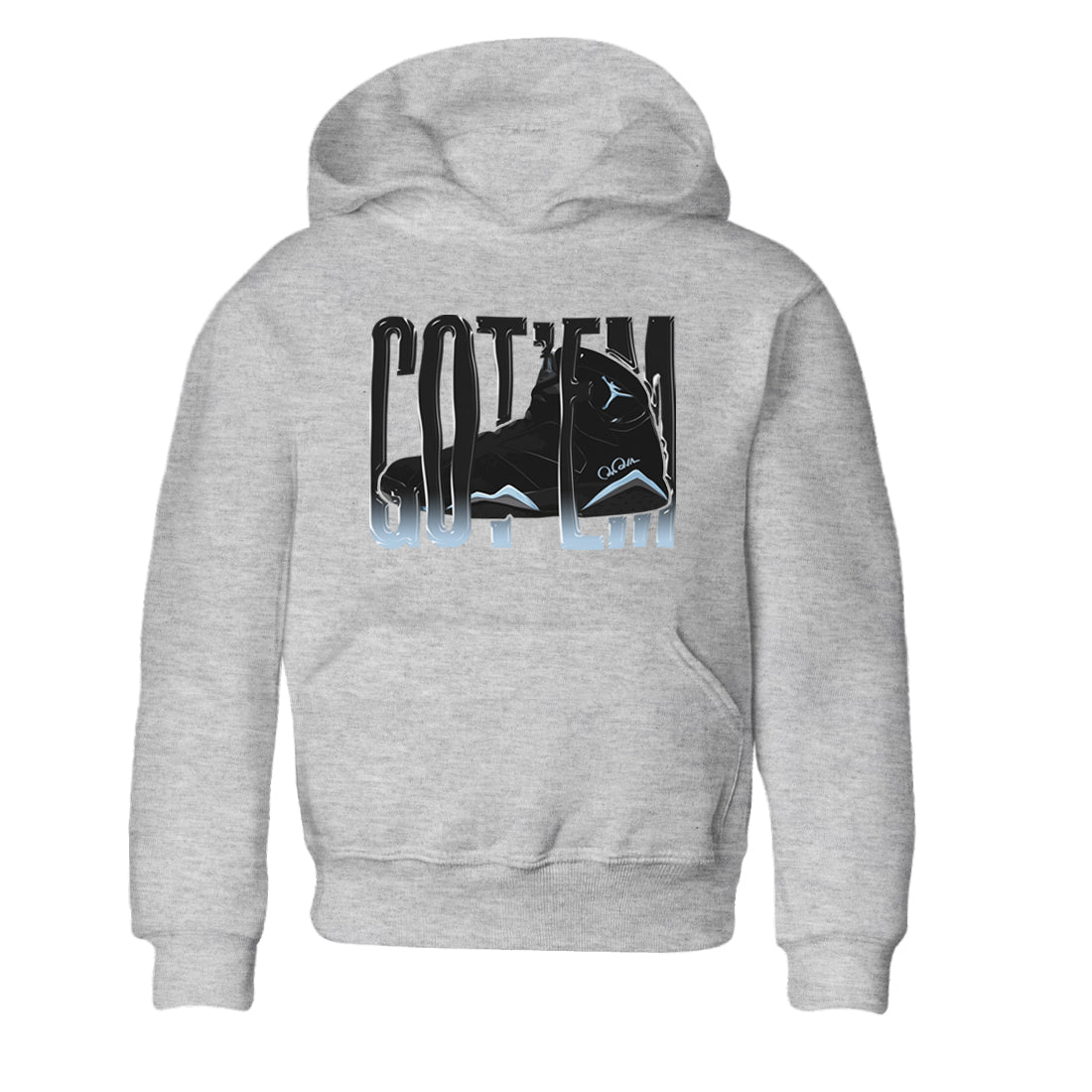 Air Jordan 7 Chambray Sneaker Match Tees Wiggling Gotem Streetwear Sneaker Shirt AJ7 Chambray Sneaker Release Tees Kids Shirts Heather Grey 2