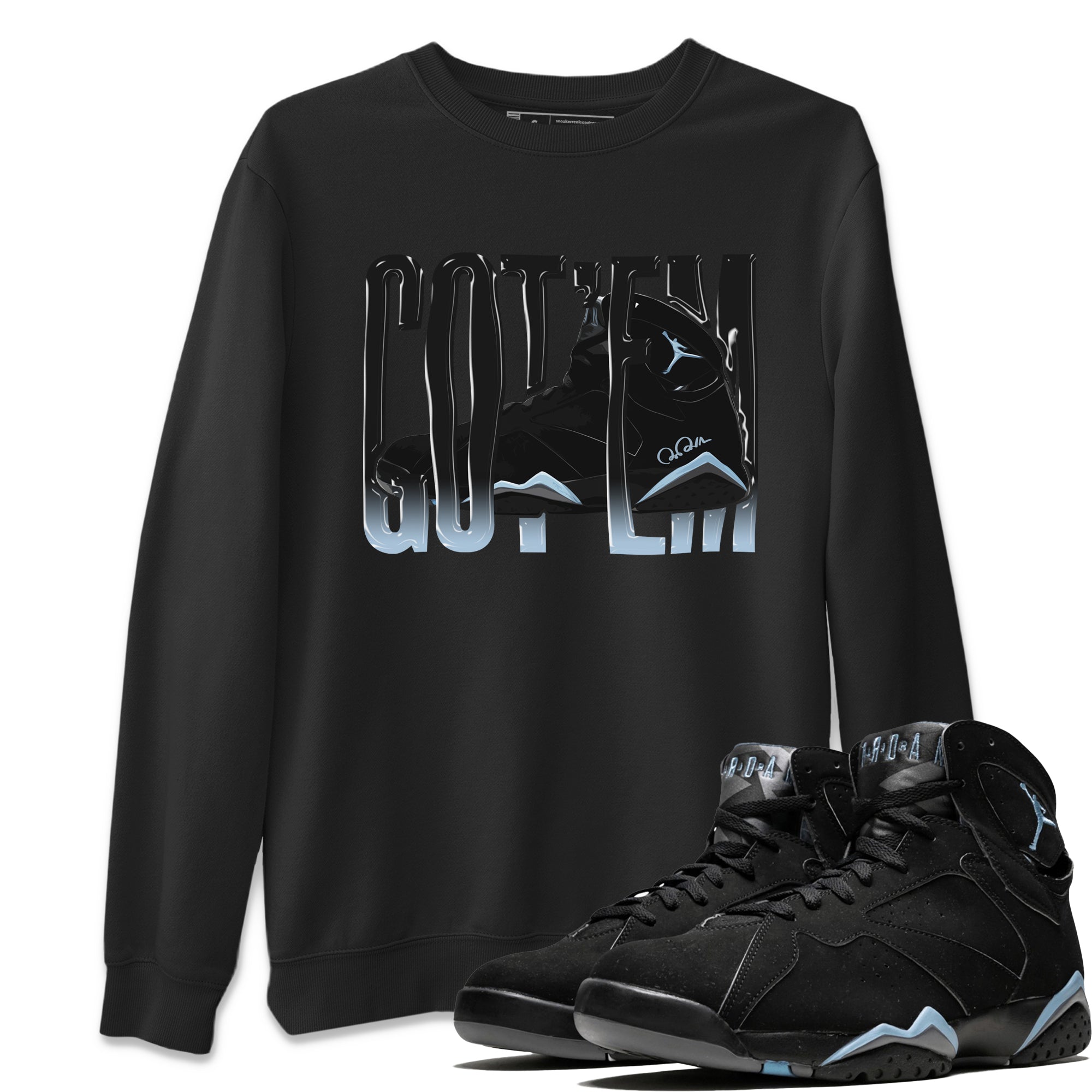 Air Jordan 7 Chambray Wiggling Gotem Crew Neck Streetwear Sneaker Shirt AJ7 Chambray Sneaker T-Shirts Washing and Care Tip