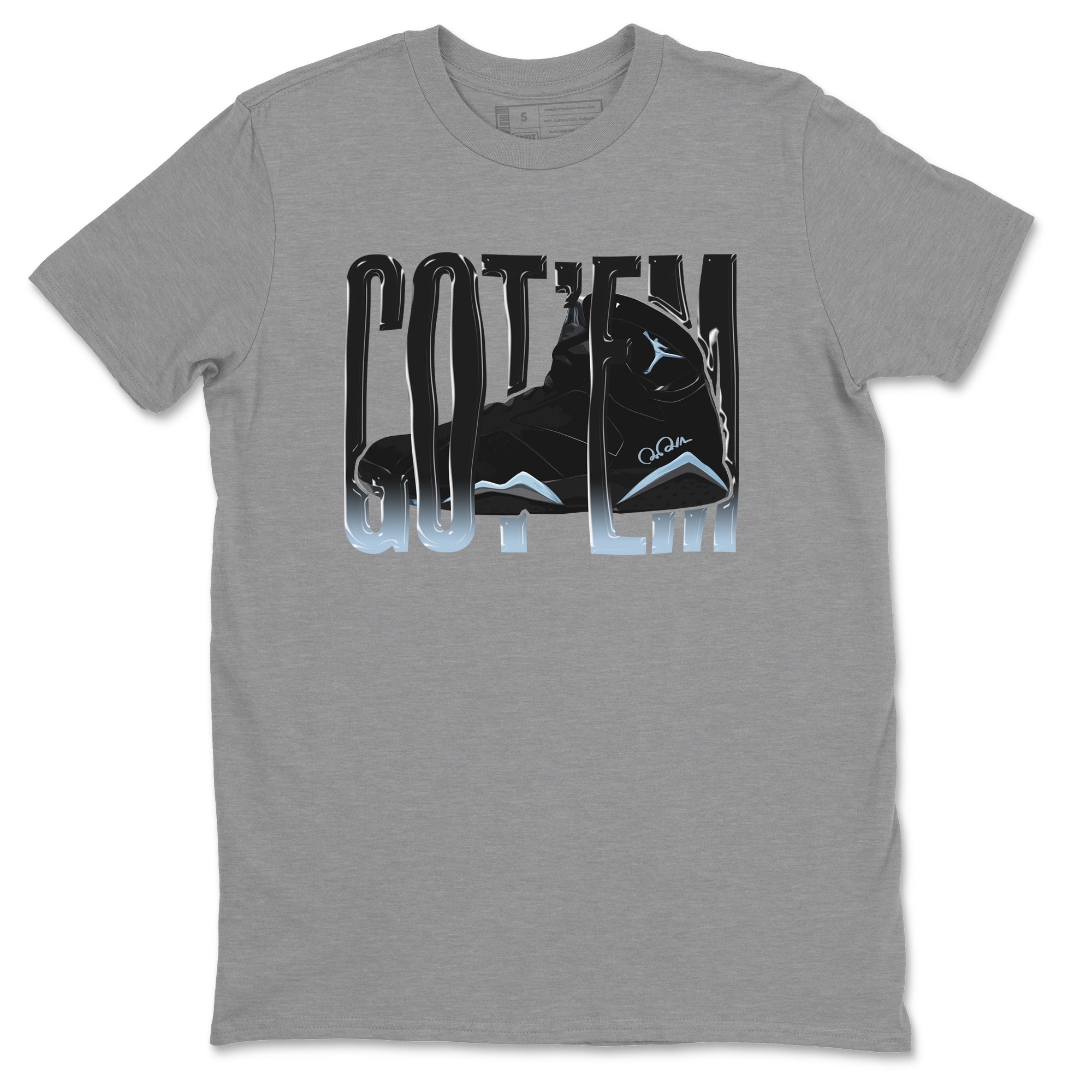 Air Jordan 7 Chambray Sneaker Match Tees Wiggling Gotem Streetwear Sneaker Shirt AJ7 Chambray Sneaker Release Tees Unisex Shirts Heather Grey 2