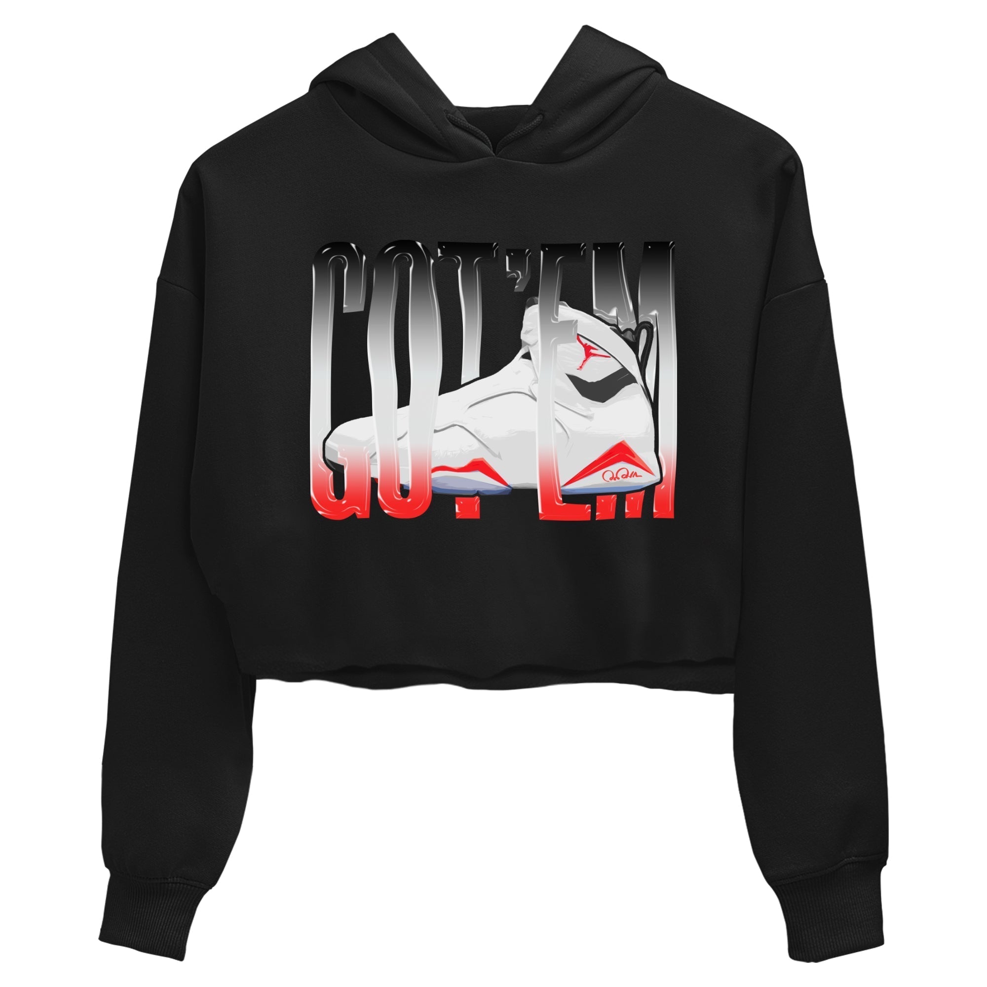 Air Jordan 7 Infrared Sneaker Match Tees Wiggling Gotem Streetwear Sneaker Shirt AJ7 Infrared Sneaker Release Tees Women's Shirts Black 2