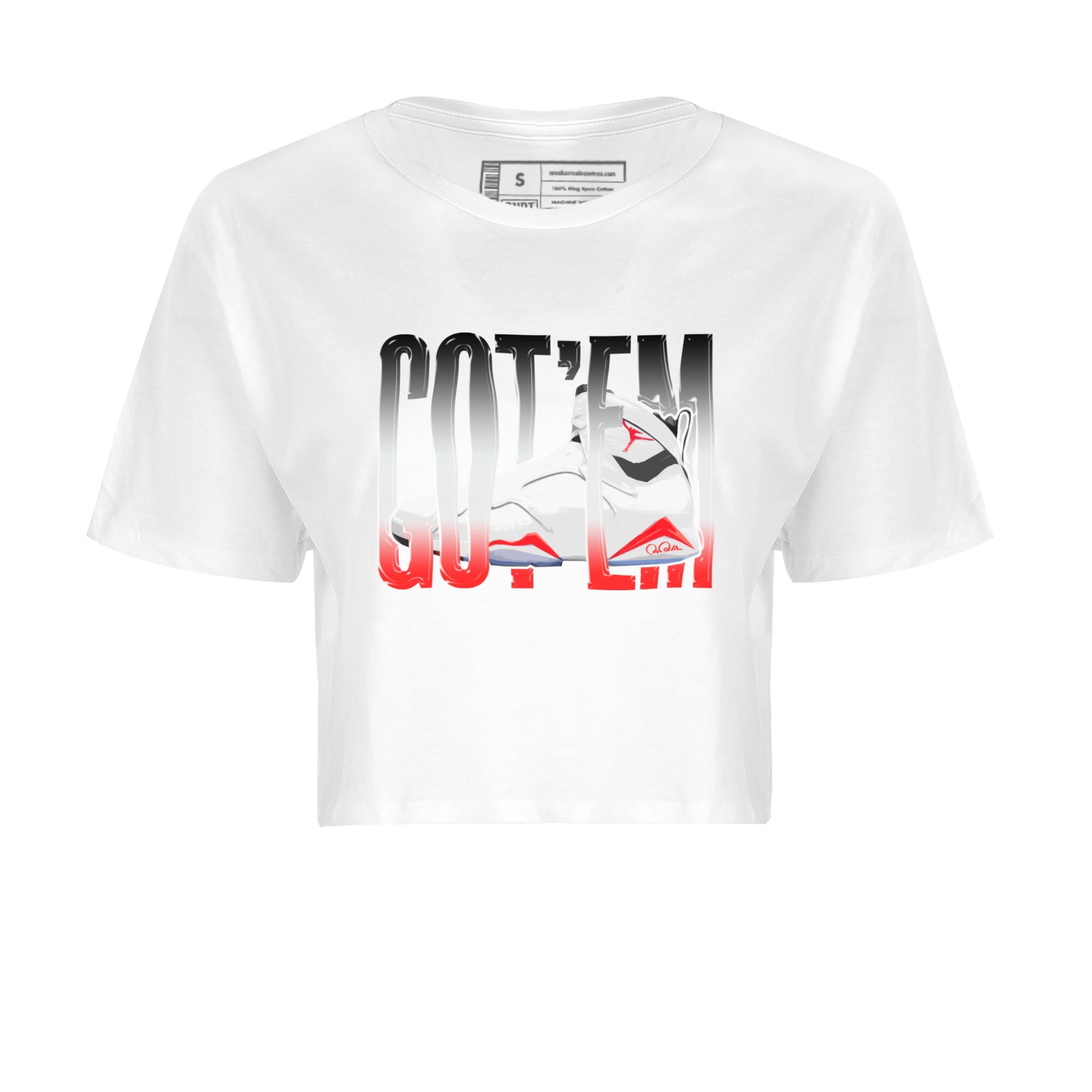 Air Jordan 7 Infrared Sneaker Match Tees Wiggling Gotem Streetwear Sneaker Shirt AJ7 Infrared Sneaker Release Tees Women's Shirts White 2