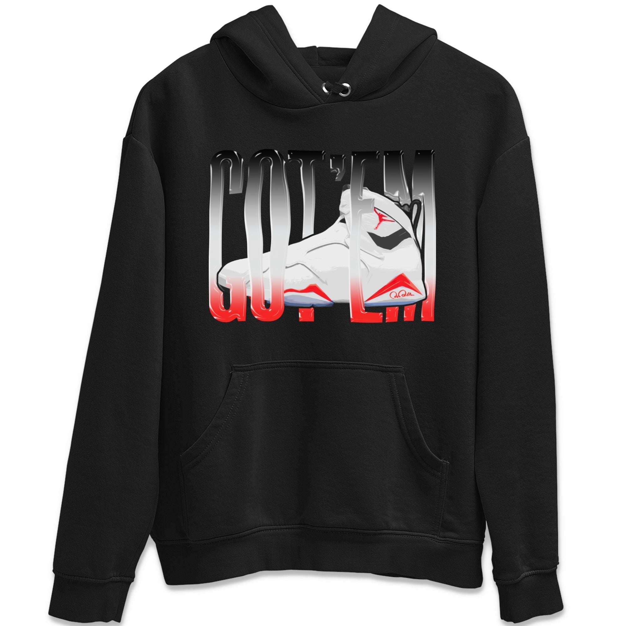Air Jordan 7 Infrared Sneaker Match Tees Wiggling Gotem Streetwear Sneaker Shirt AJ7 Infrared Sneaker Release Tees Unisex Shirts Black 2