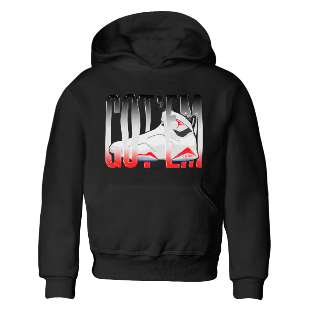 Air Jordan 7 Infrared Sneaker Match Tees Wiggling Gotem Streetwear Sneaker Shirt AJ7 Infrared Sneaker Release Tees Kids Shirts Black 2